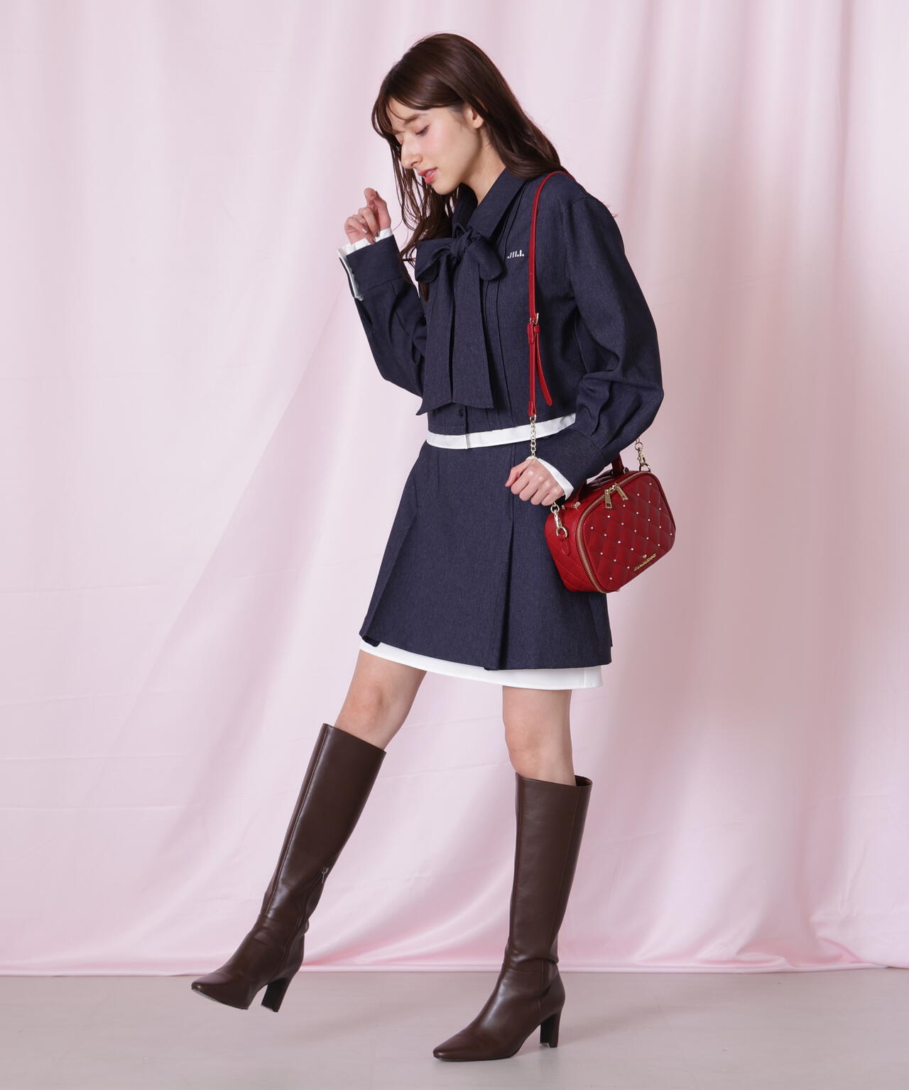 キルティングビジュースクエアバッグ