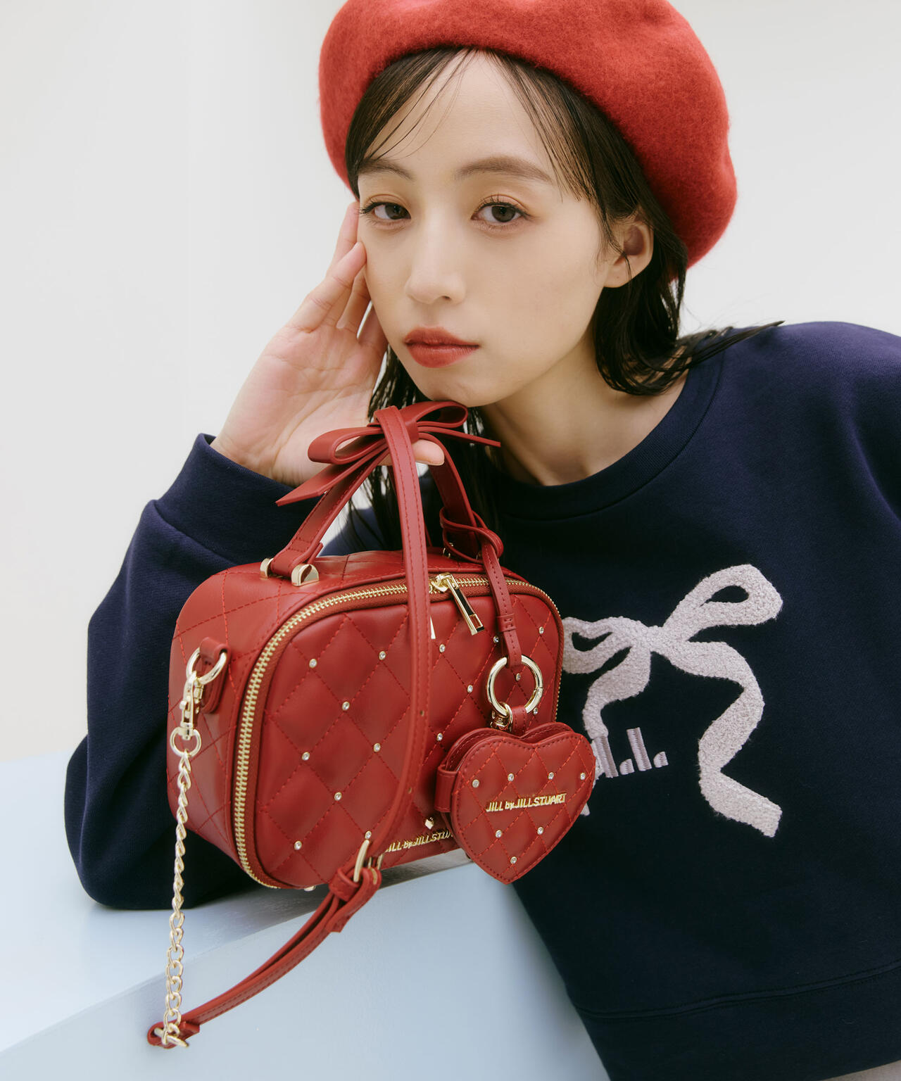 キルティングビジュースクエアバッグ