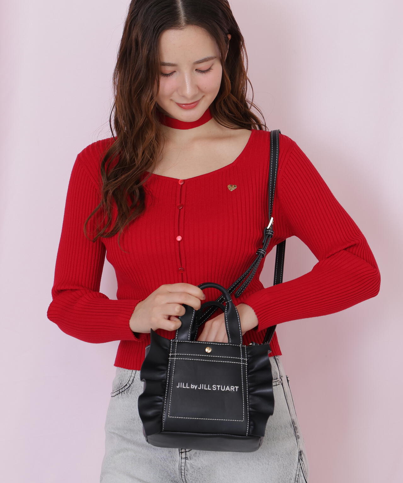 <フリルトートミニ>フェイクレザー