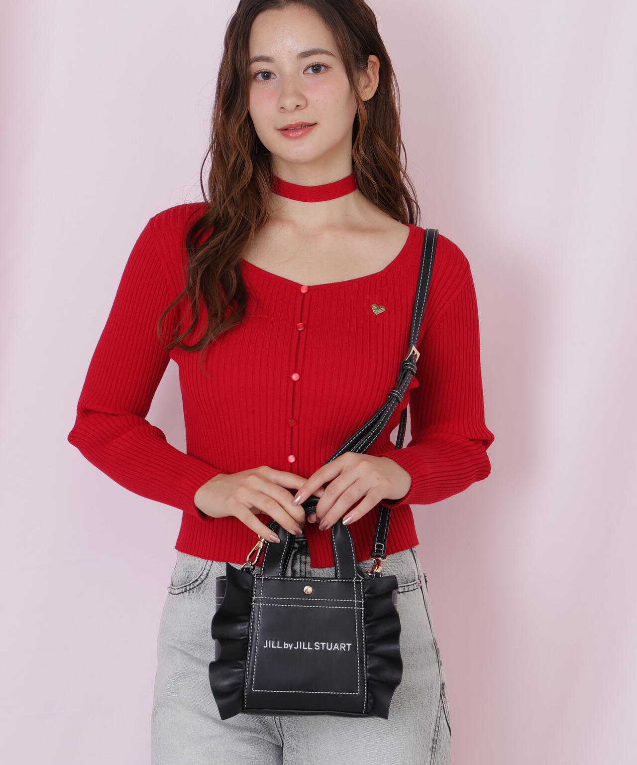 <フリルトートミニ>フェイクレザー