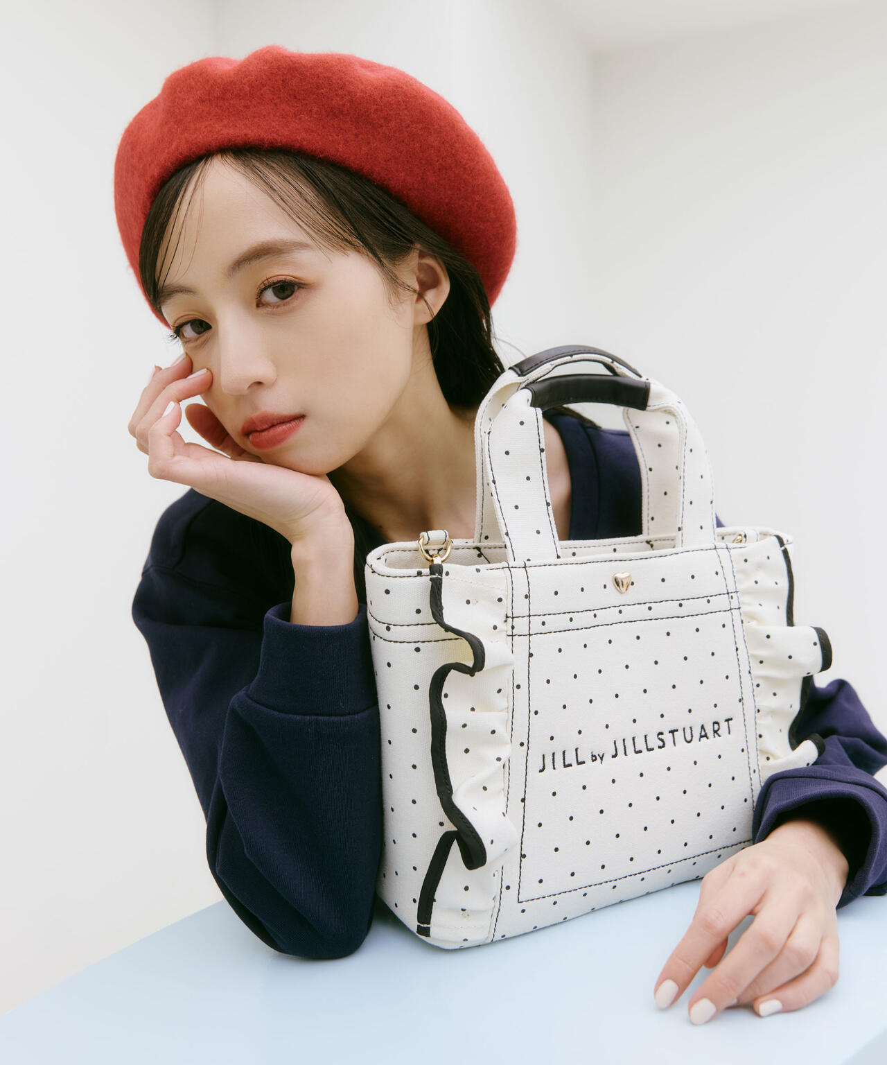 バレンタインフリルトートバッグ