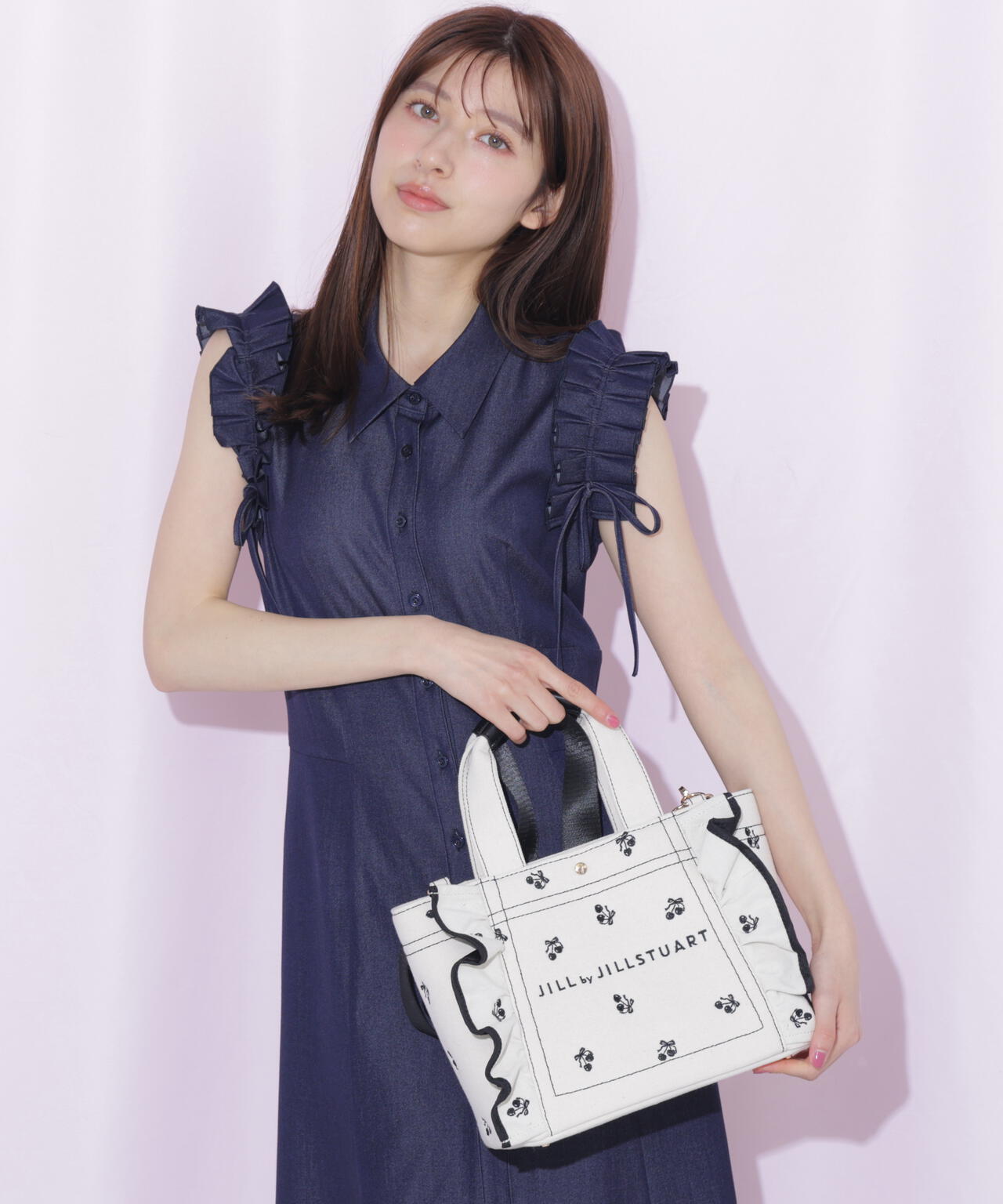 <Cherryシリーズ>フリルトートバッグ