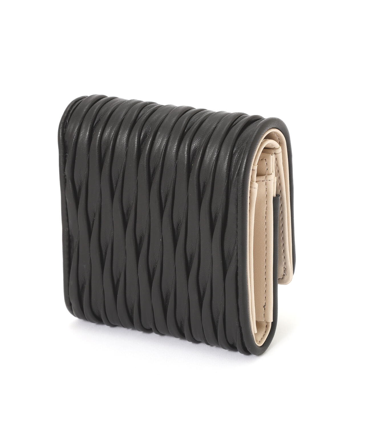 ミニリボンパフィフラップウォレット