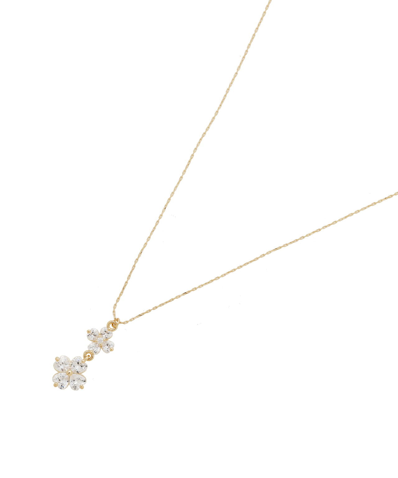 Cubicダブルクローバーネックレス