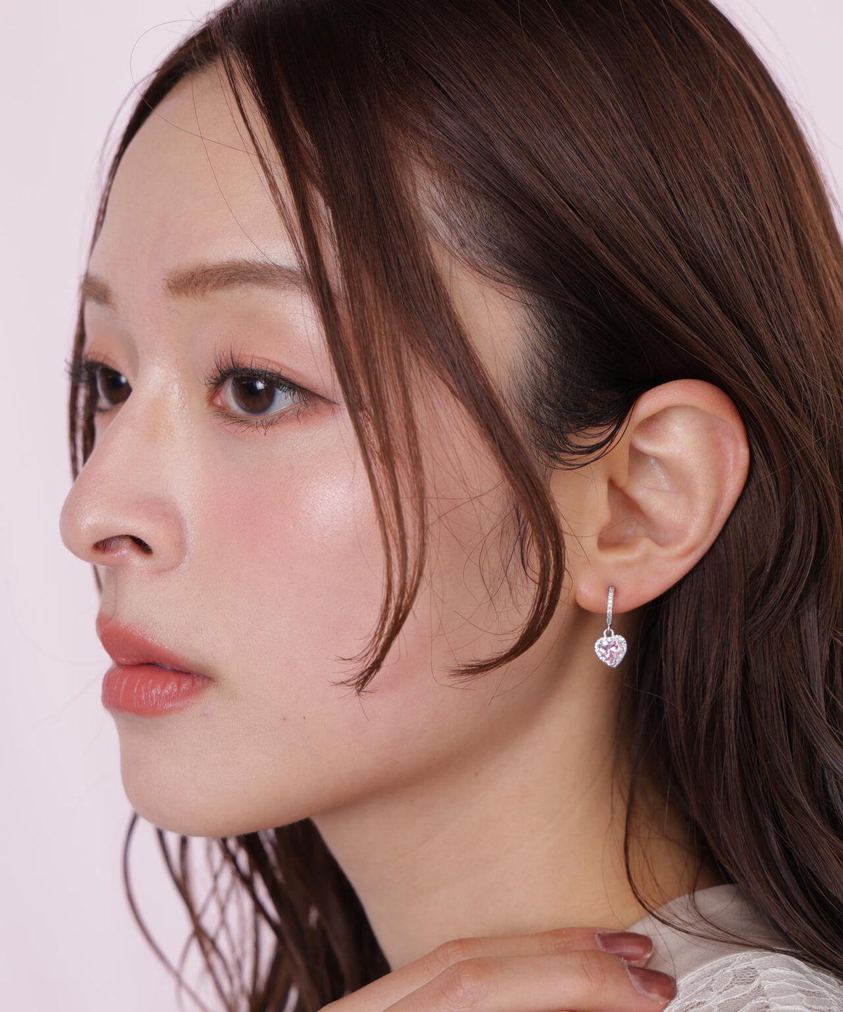 Cubic プチハートピアス