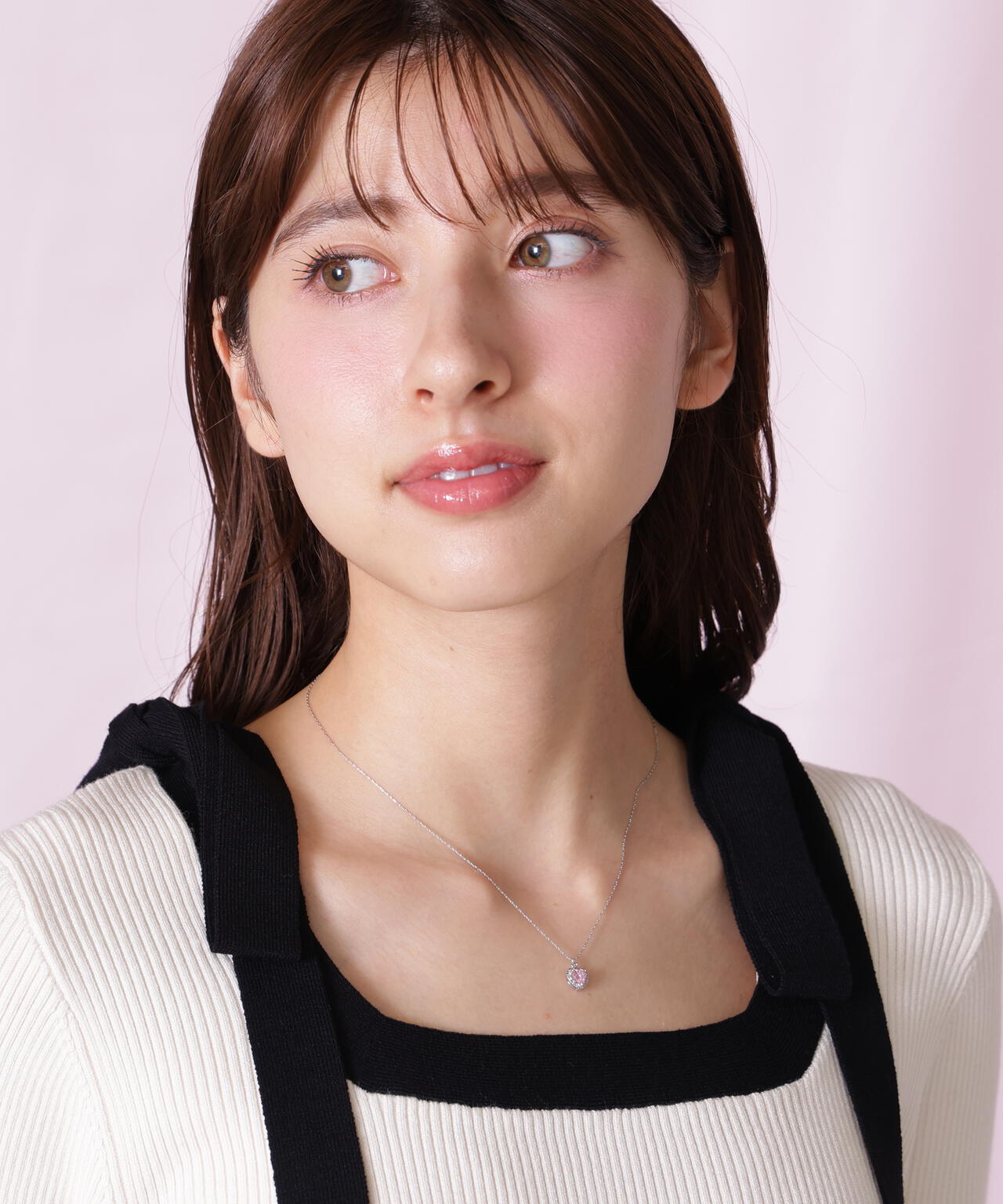 Cubic プチハートネックレス