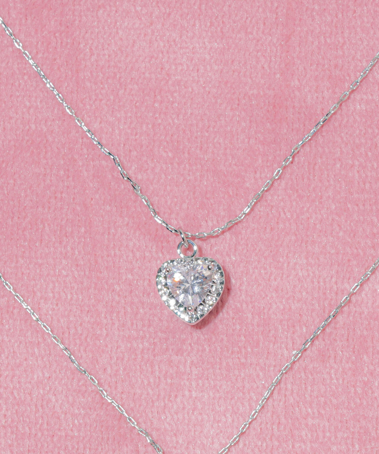 Cubic プチハートネックレス