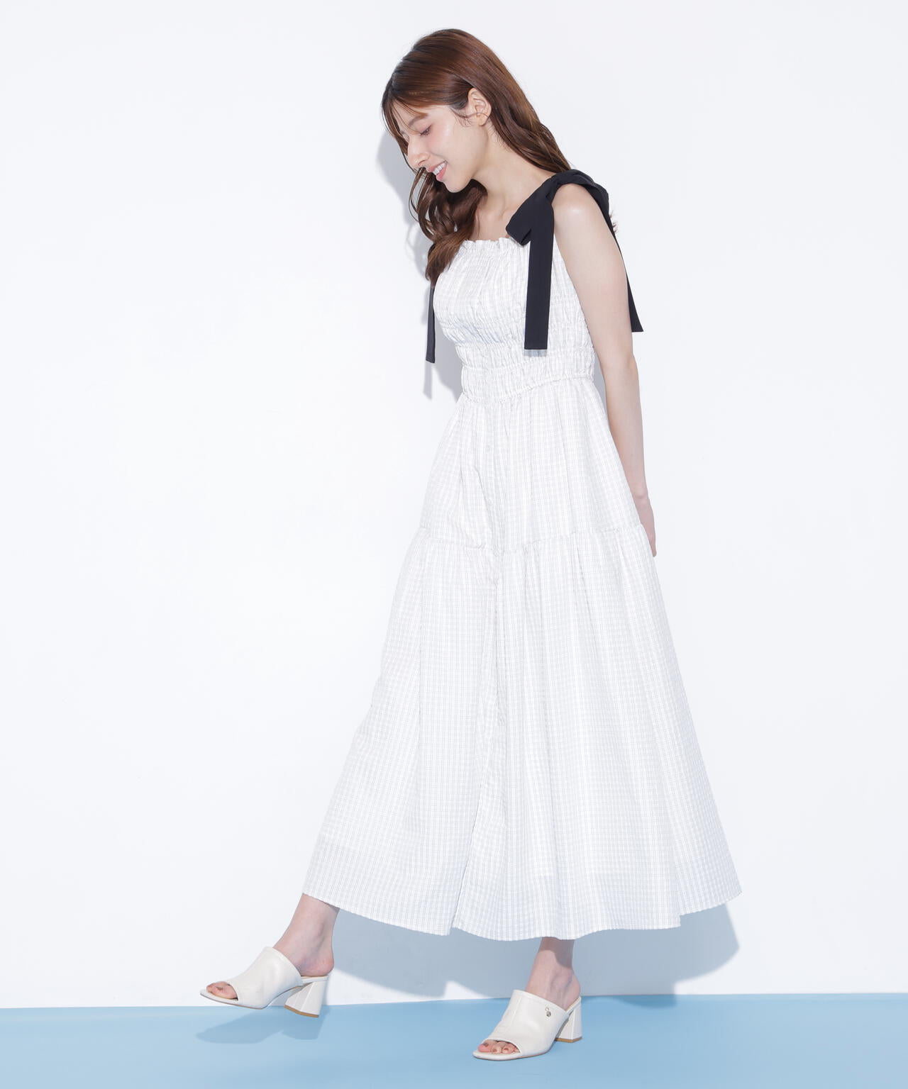 シャーリングキャミワンピース