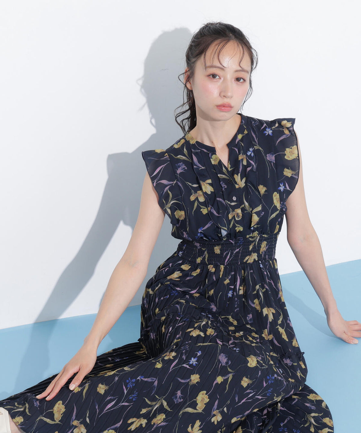 シフォンプリーツワンピース