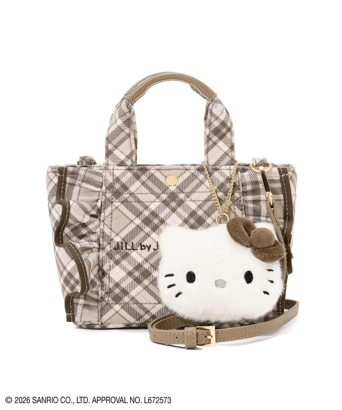 <ハローキティコラボ>チェックフリルトートミニ