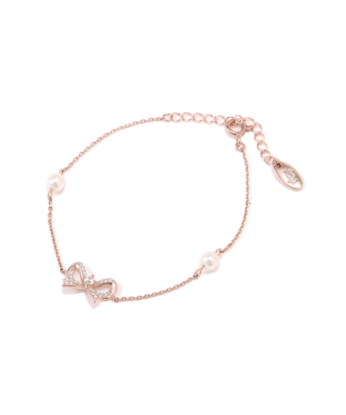 Cubic リボンパールブレスレット