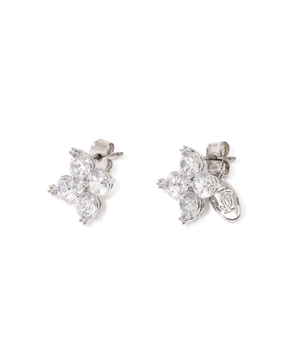 Cubic 大粒クローバーピアス