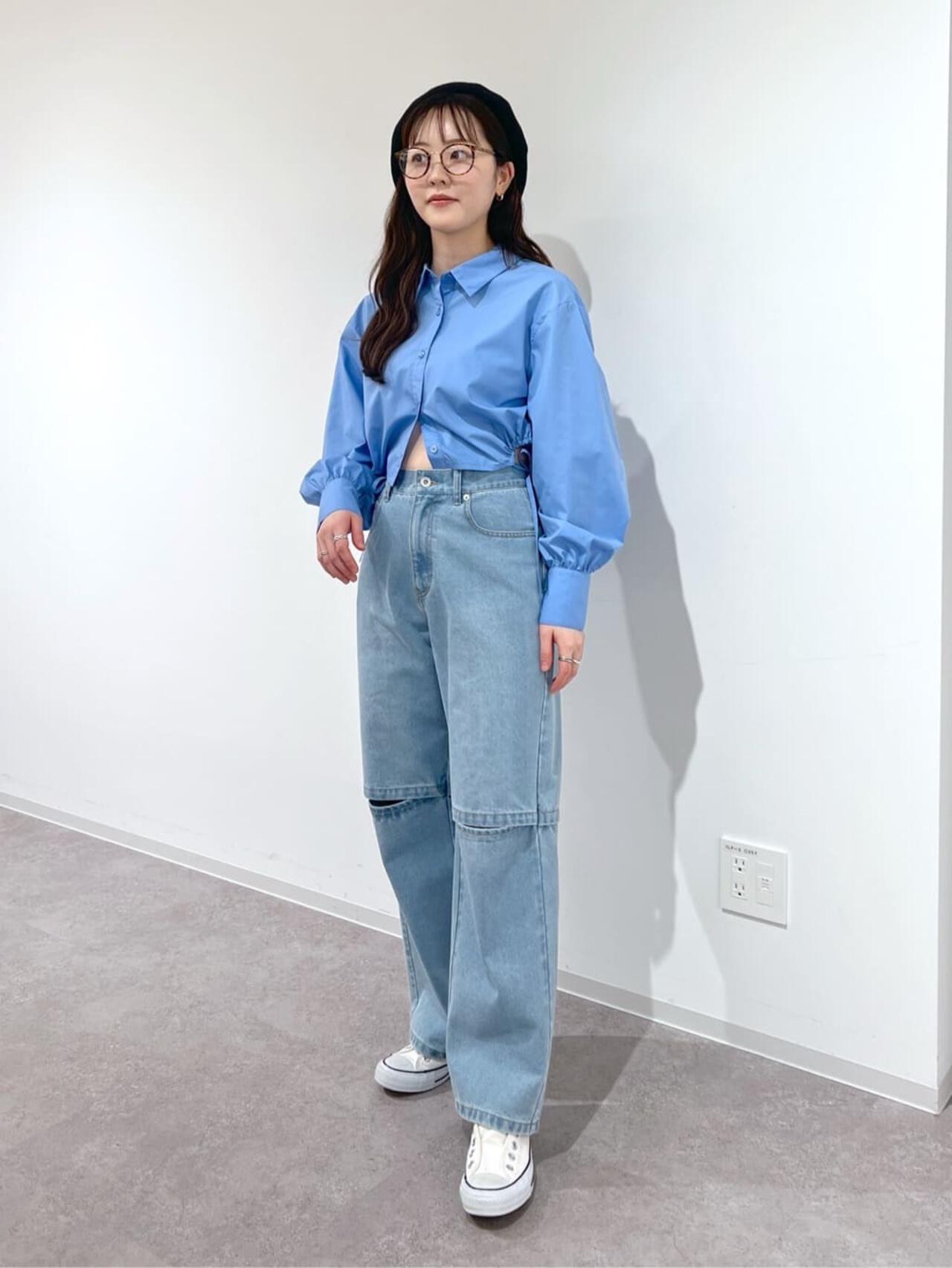 裾ドロストカッティングショート丈シャツ