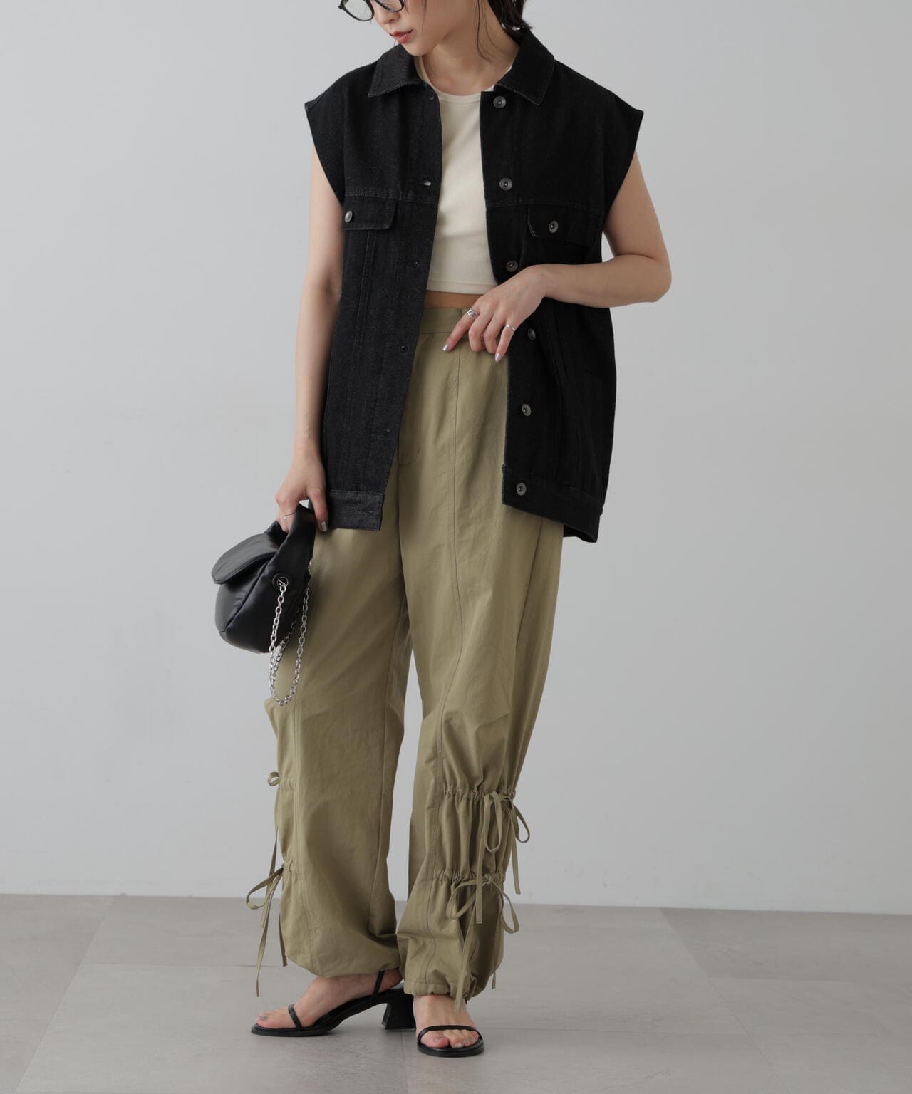 ミドル丈デニムベスト