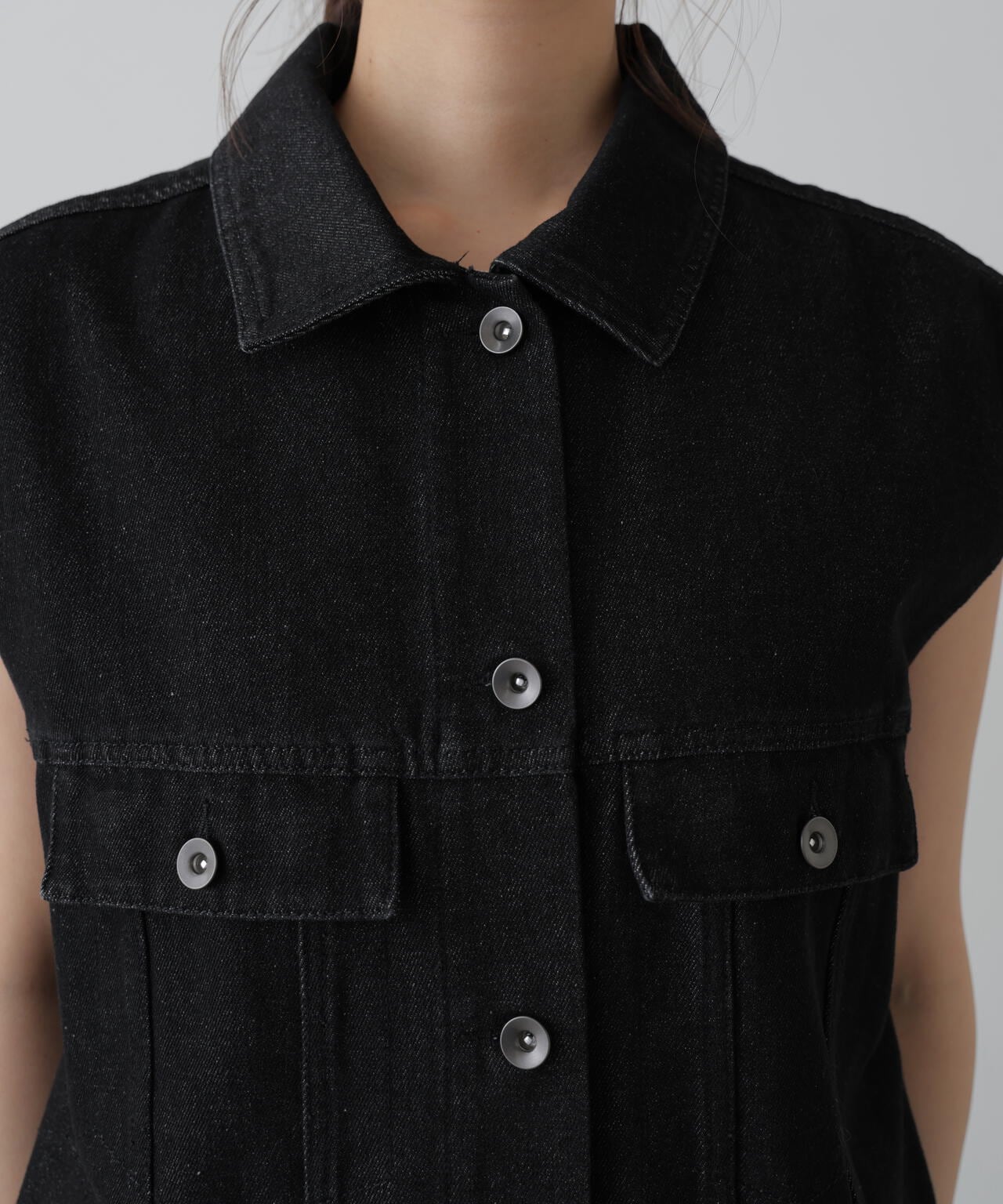 ミドル丈デニムベスト