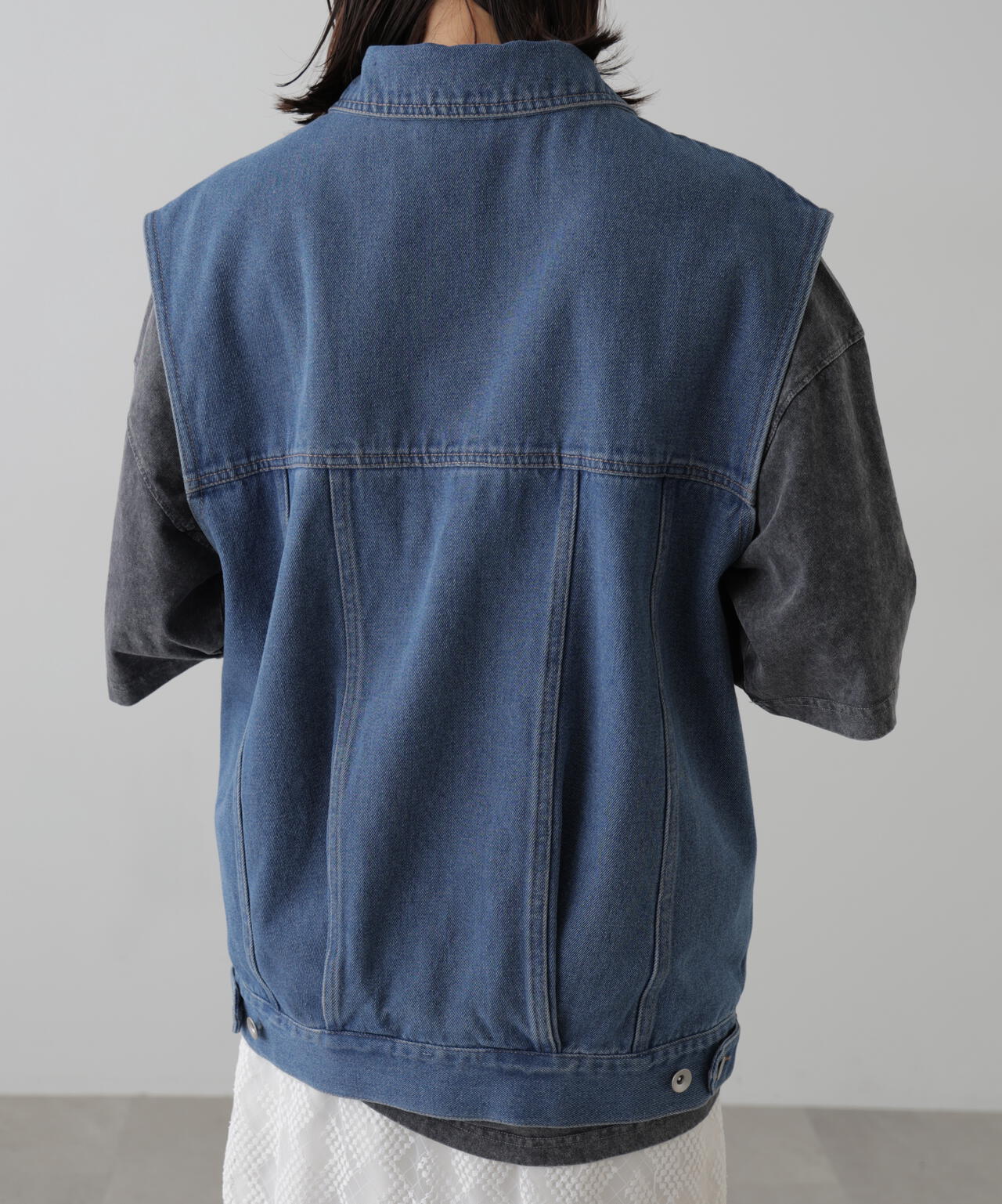 ミドル丈デニムベスト