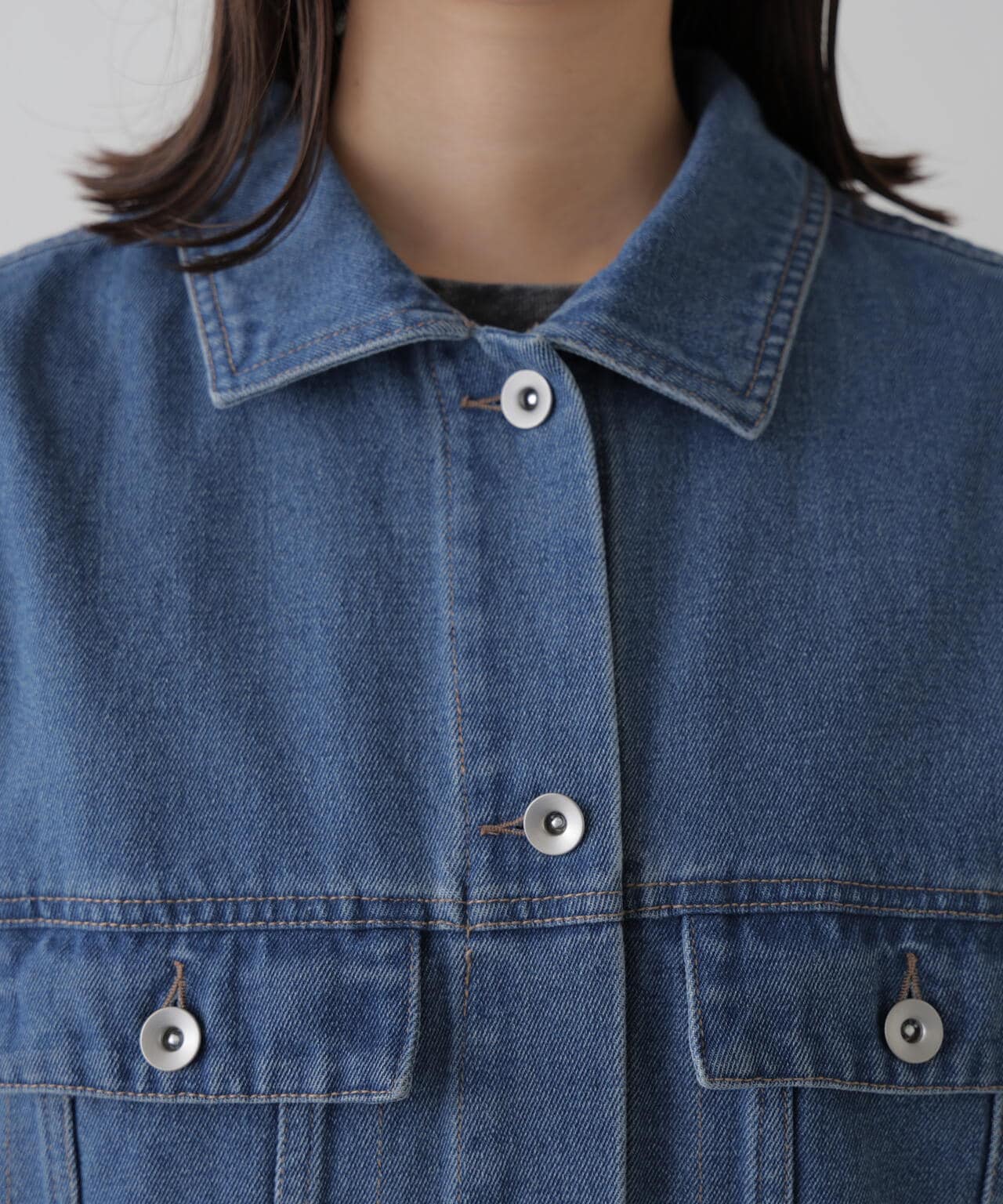 ミドル丈デニムベスト