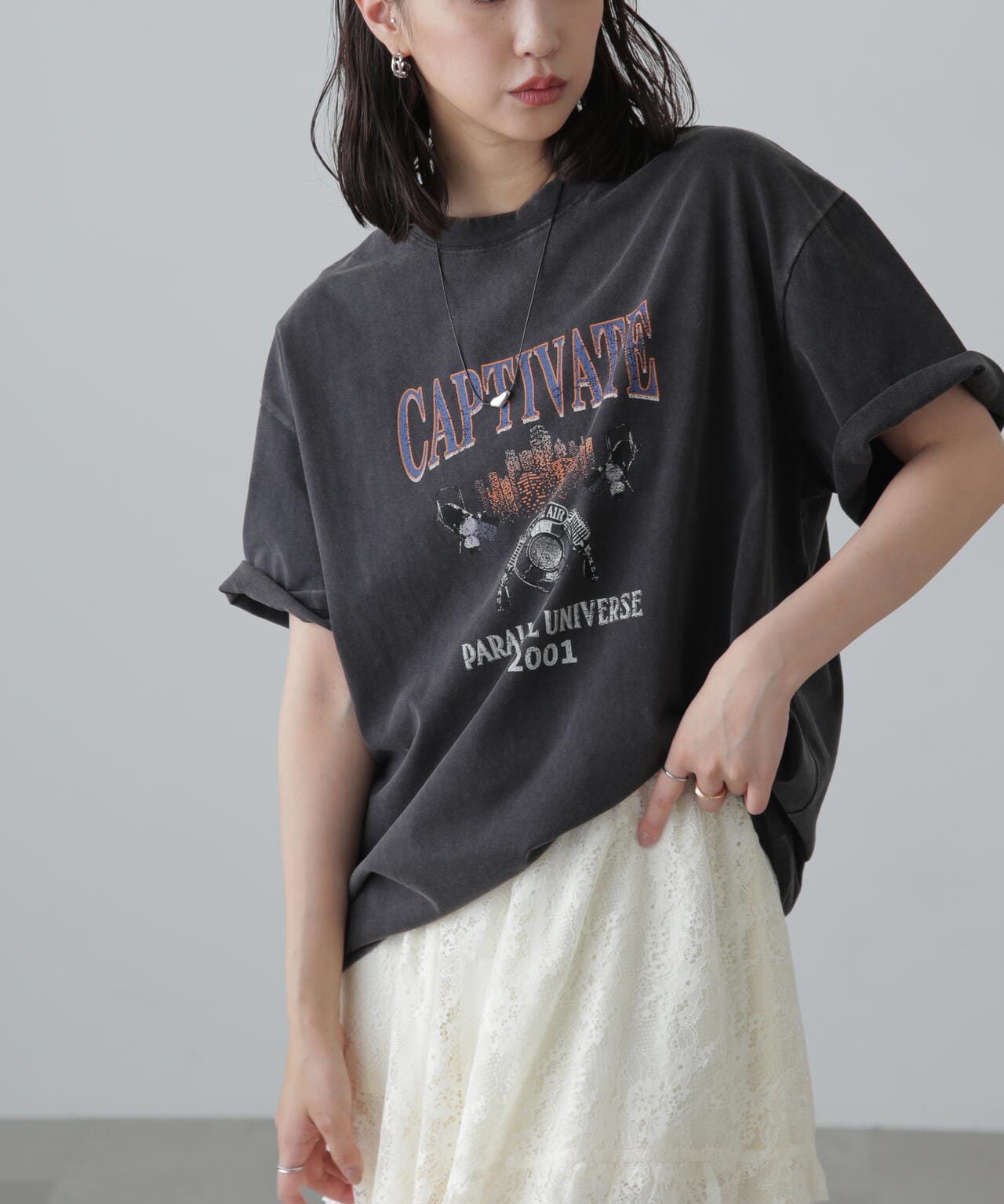 ヴィンテージライクプリントTシャツ