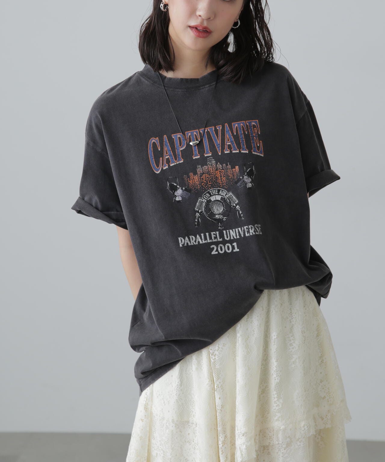 ヴィンテージライクプリントTシャツ