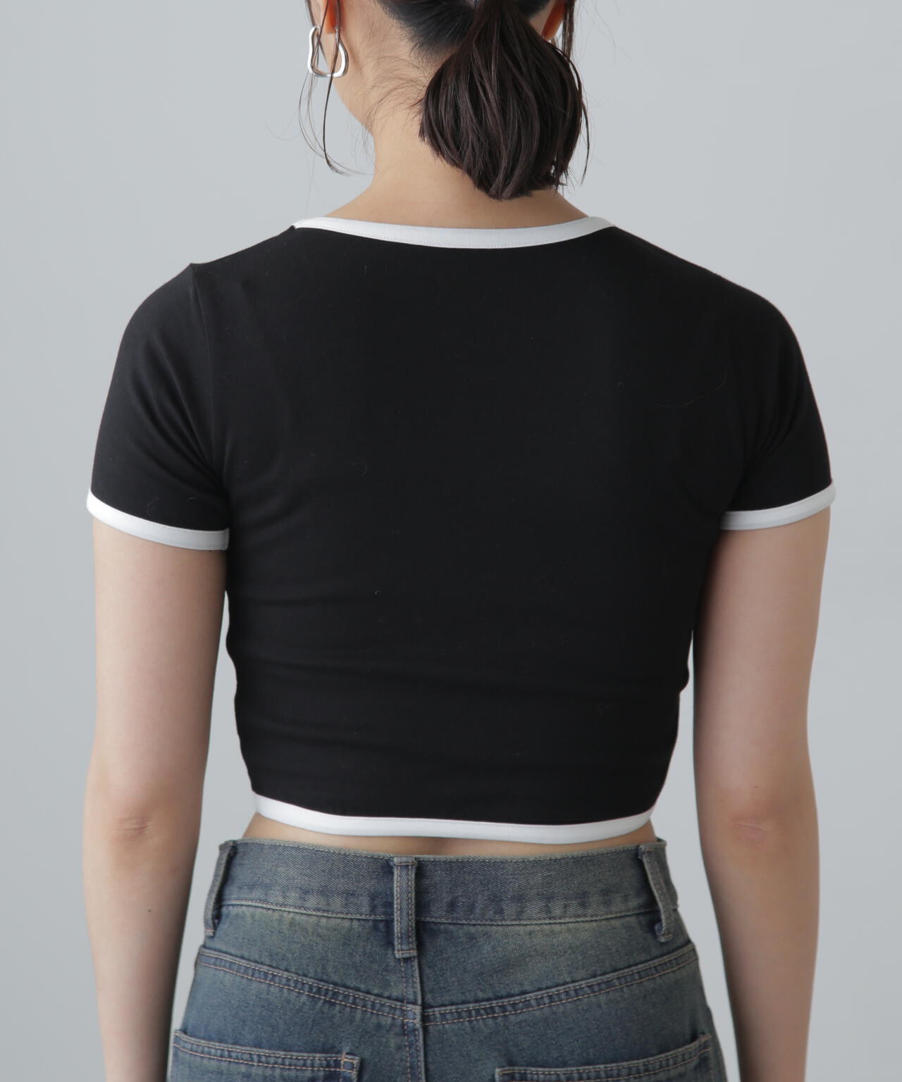 ショート丈リンガーTシャツ