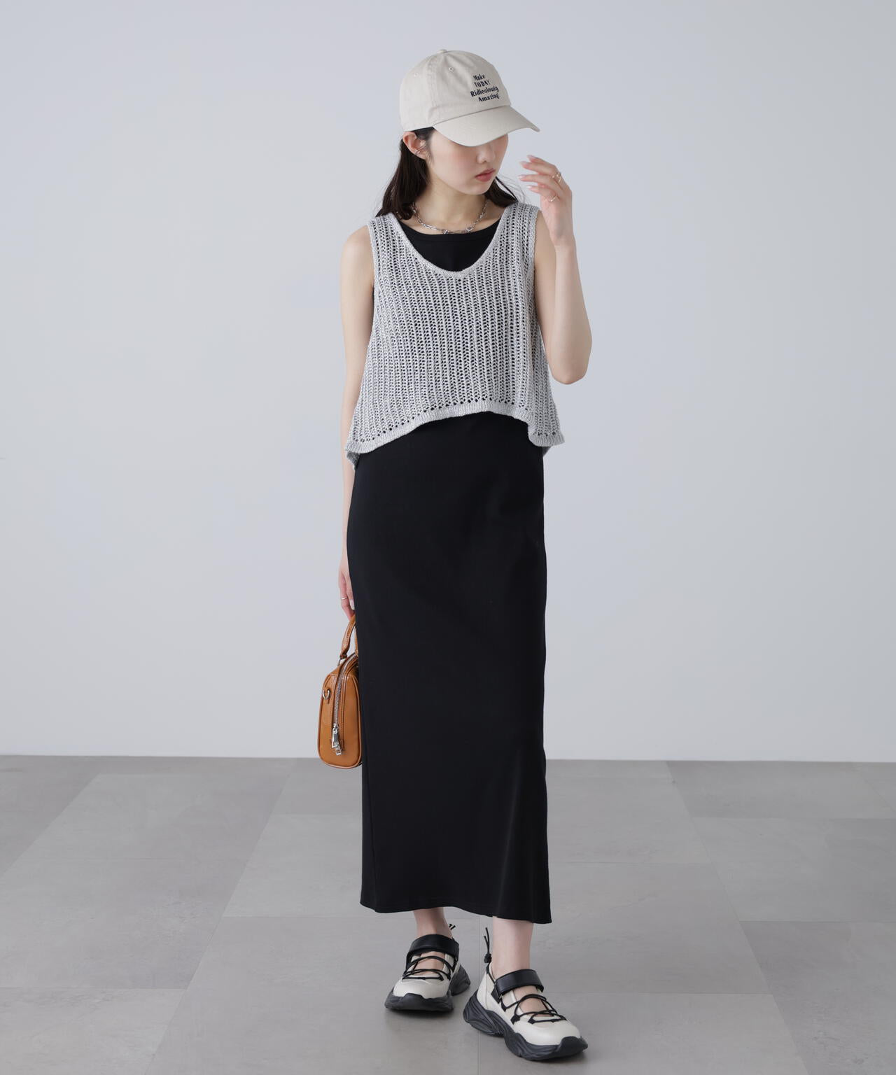 前後2wayラメニットメッシュベスト