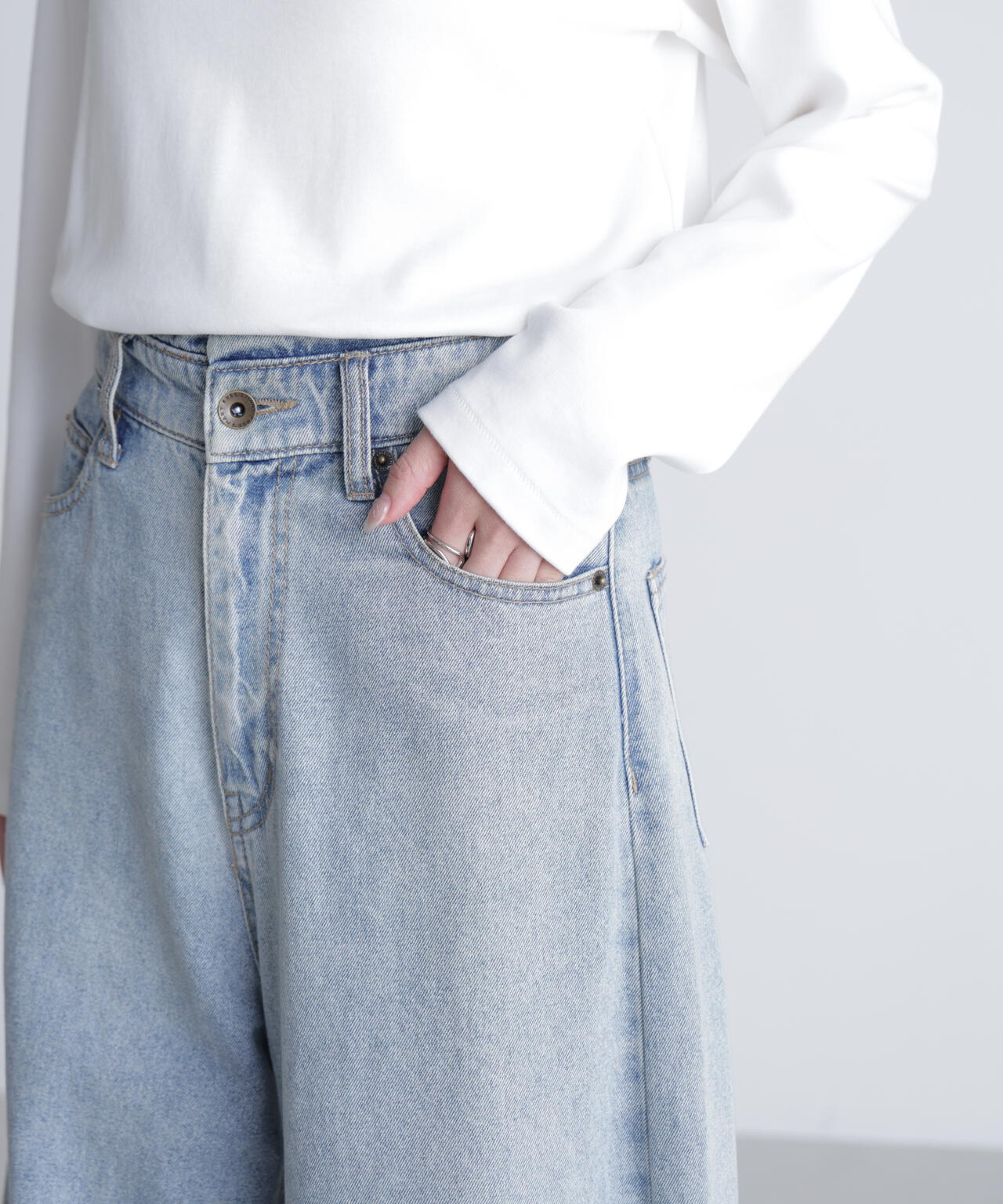 【3サイズ展開XS-M】デニムエッグパンツ【低身長サイズ有】