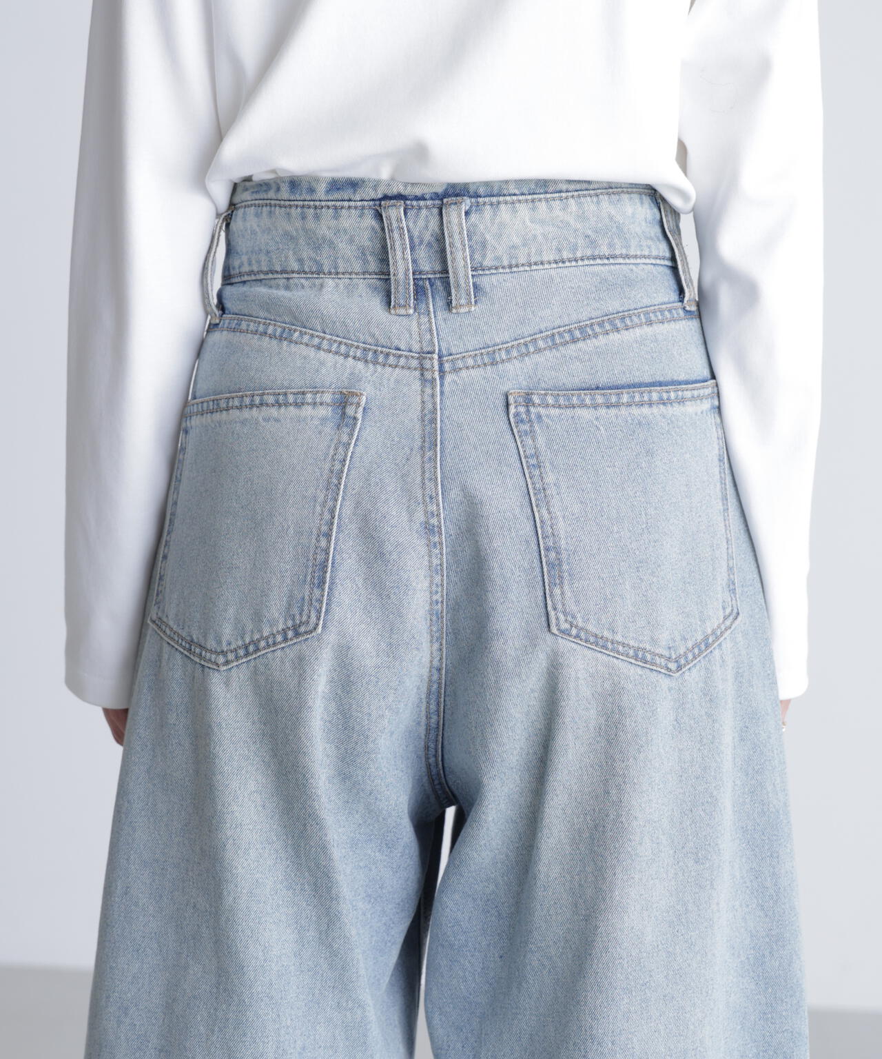 【一部追加生産予約】【3サイズ展開XS-M】デニムエッグパンツ【低身長サイズ有】