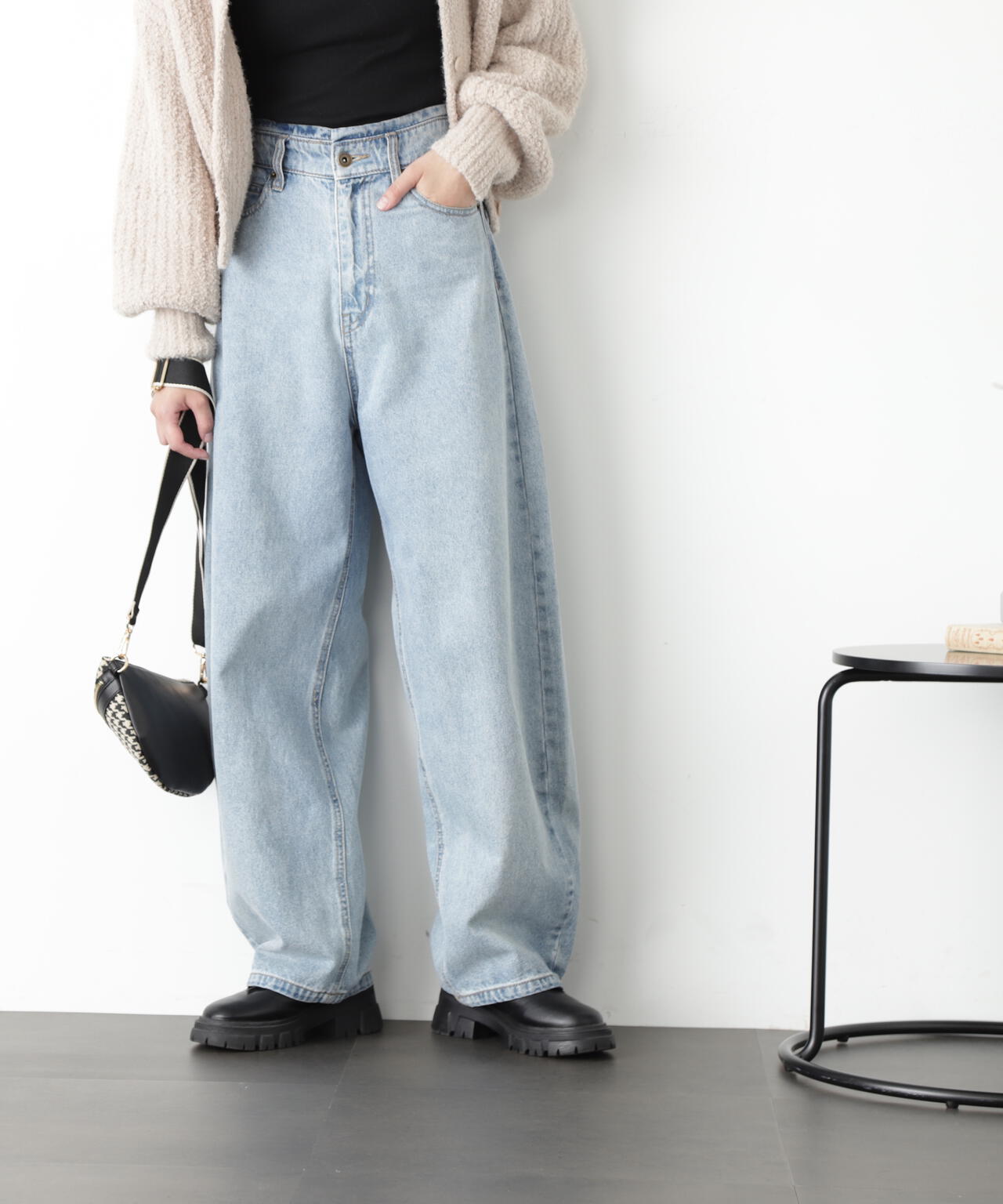 【3サイズ展開XS-M】デニムエッグパンツ【低身長サイズ有】