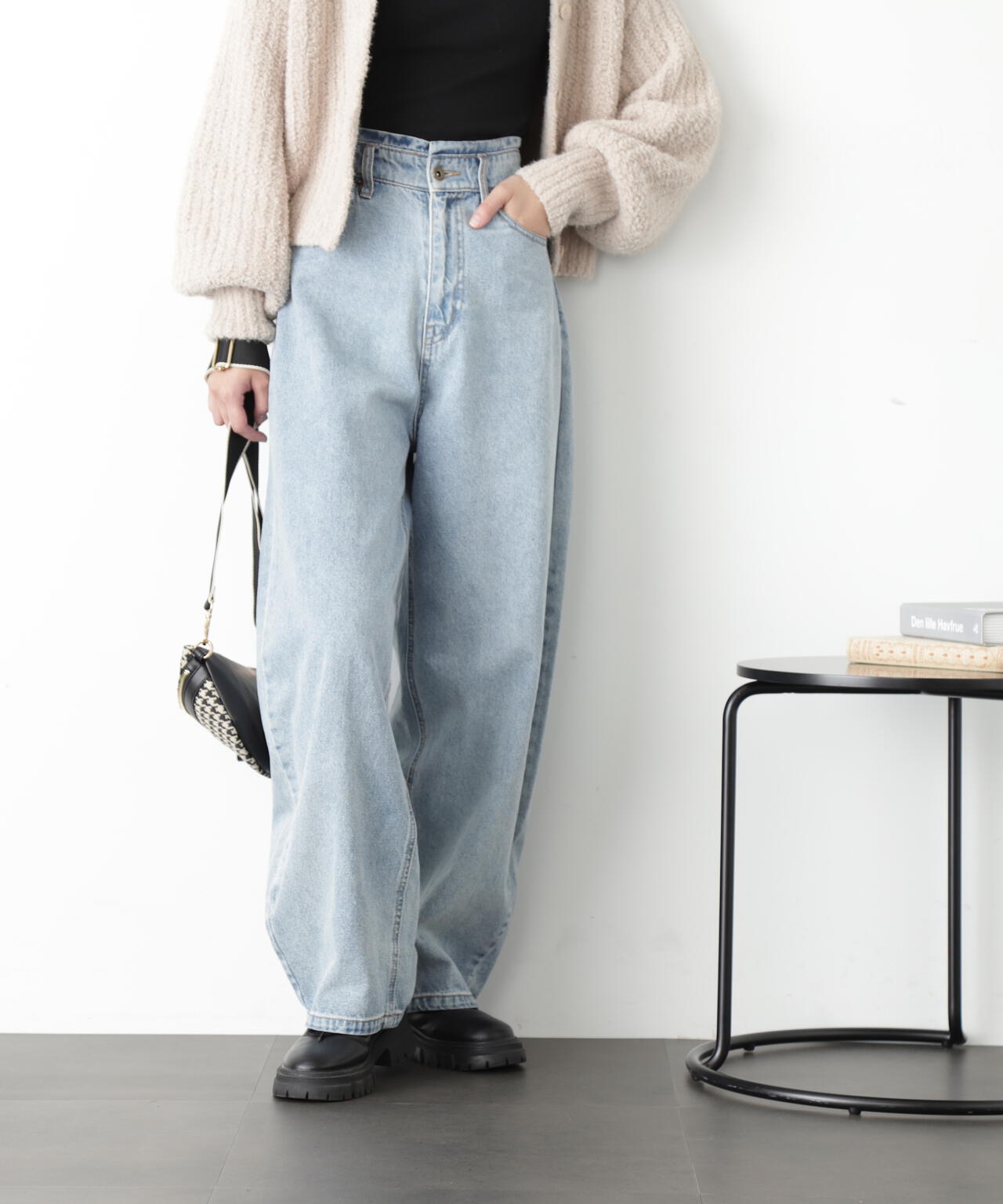 【3サイズ展開XS-M】デニムエッグパンツ【低身長サイズ有】