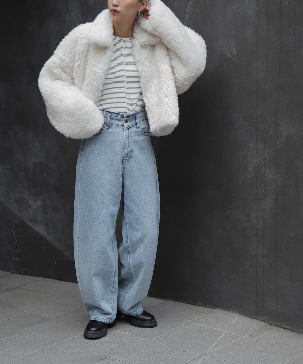 【3サイズ展開XS-M】デニムエッグパンツ【低身長サイズ有】