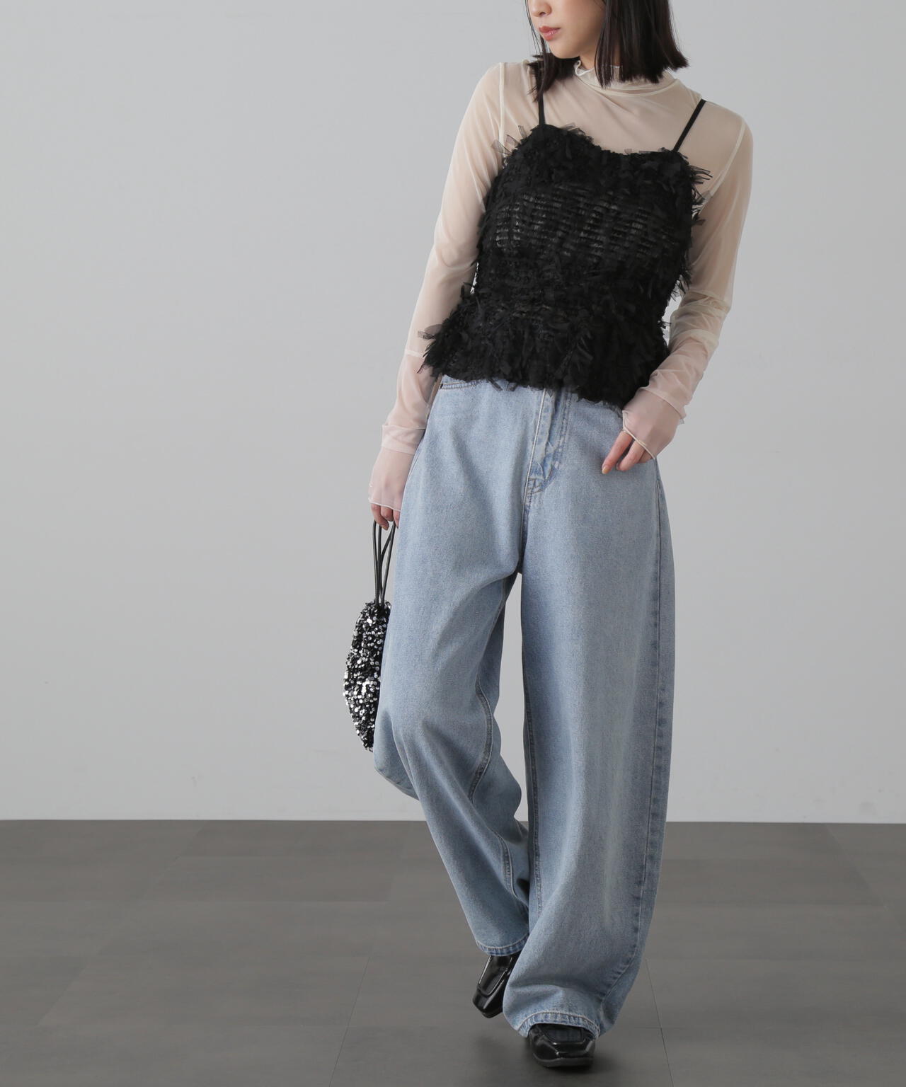 【3サイズ展開XS-M】デニムエッグパンツ【低身長サイズ有】