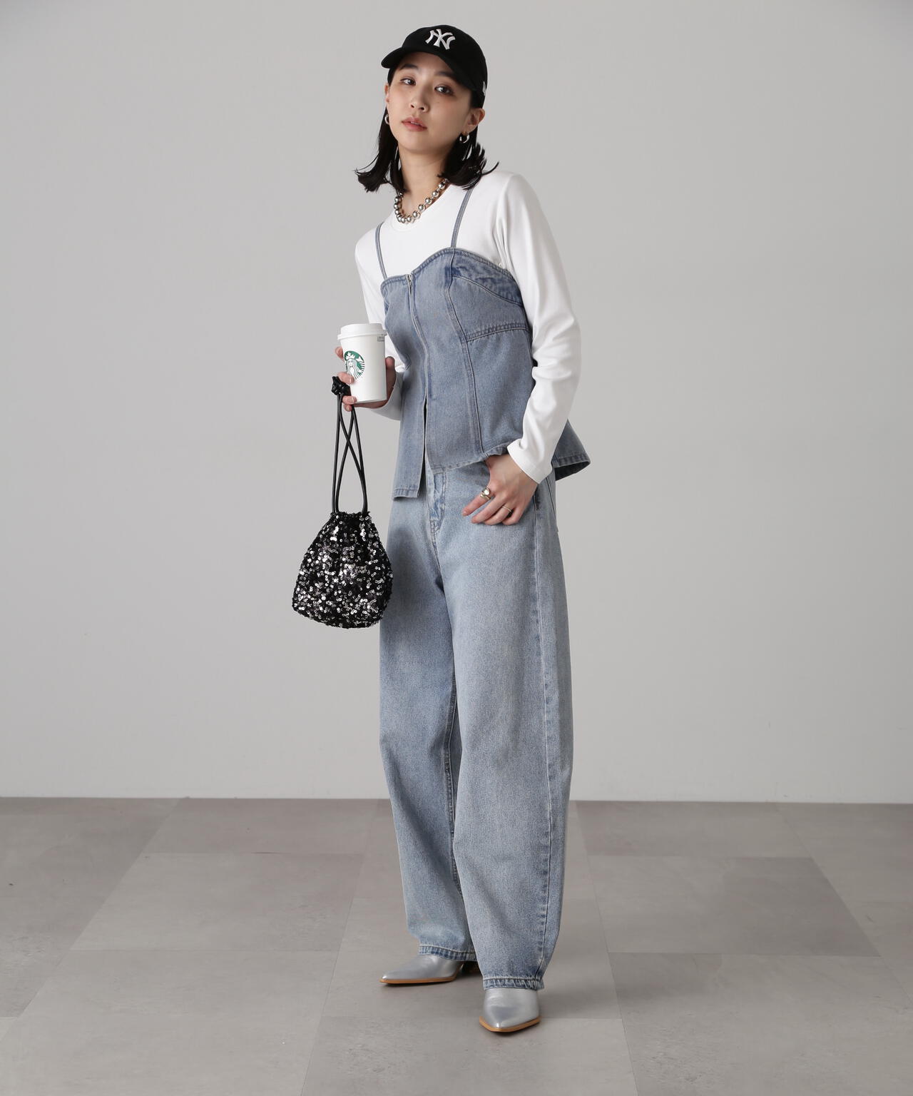 【3サイズ展開XS-M】デニムエッグパンツ【低身長サイズ有】