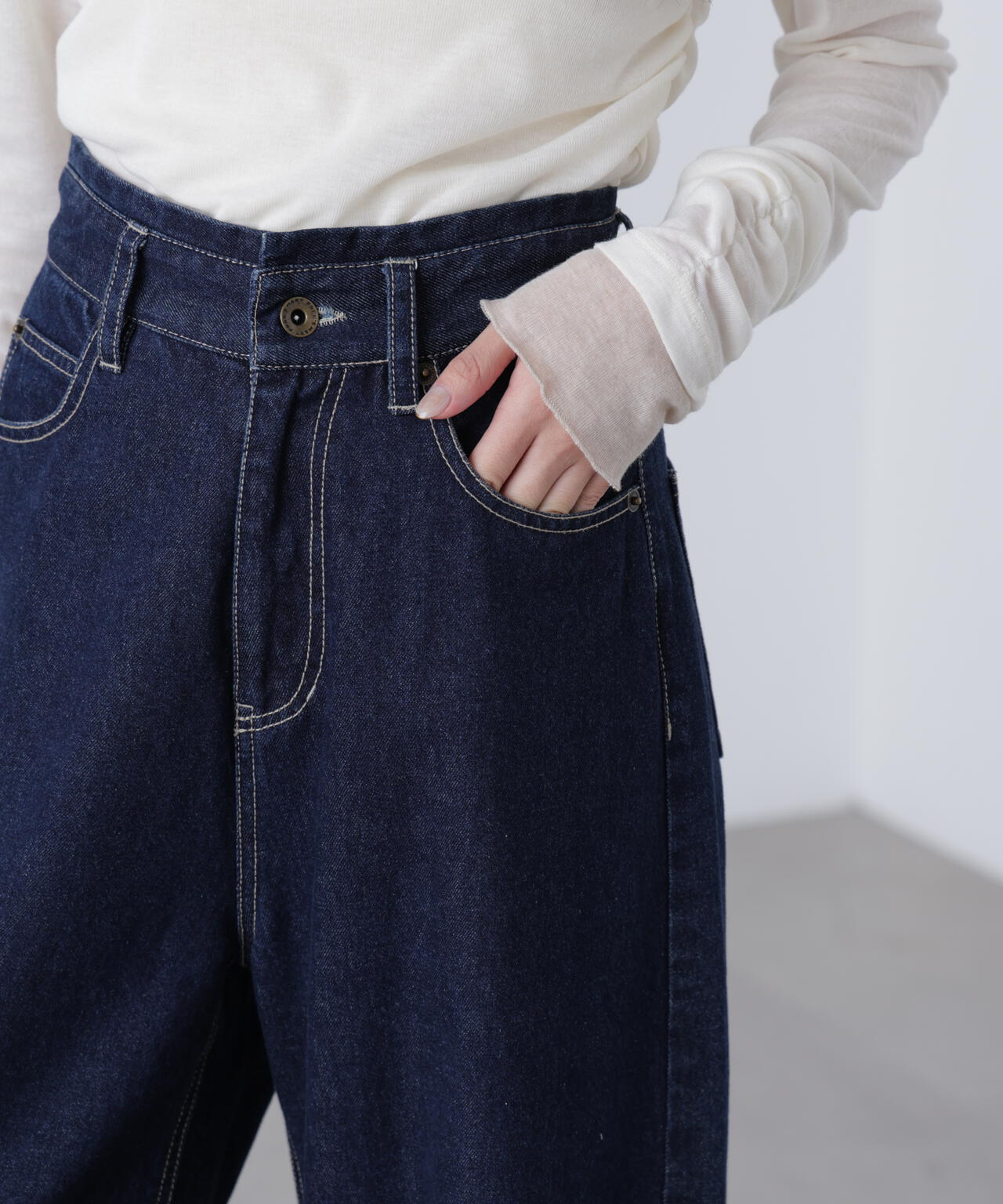 【一部追加生産予約】【3サイズ展開XS-M】デニムエッグパンツ【低身長サイズ有】