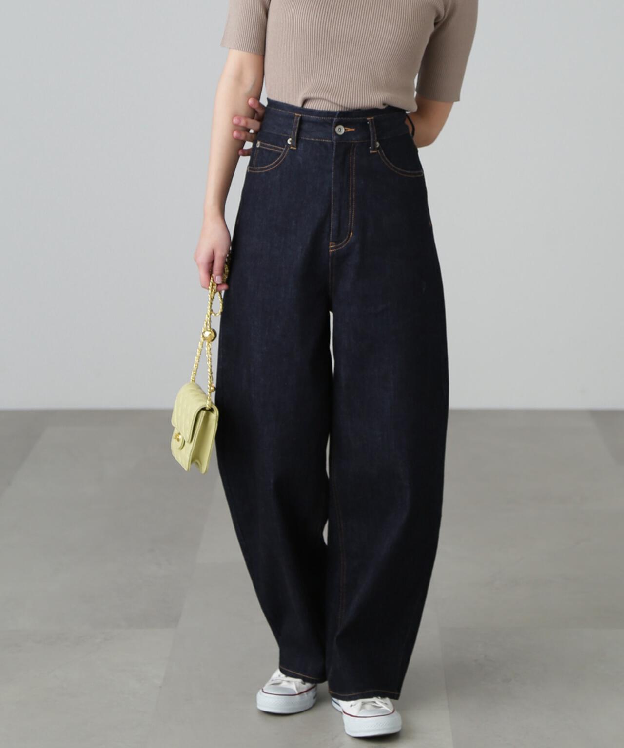 【3サイズ展開XS-M】デニムエッグパンツ【低身長サイズ有】