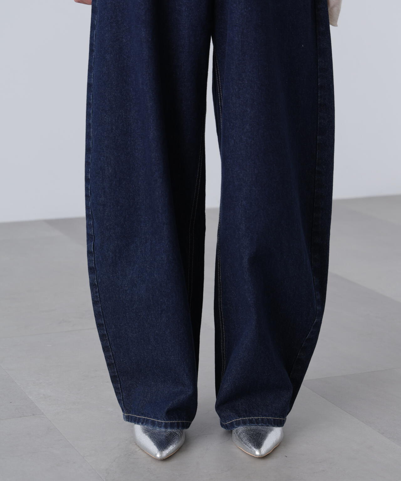 【一部追加生産予約】【3サイズ展開XS-M】デニムエッグパンツ【低身長サイズ有】