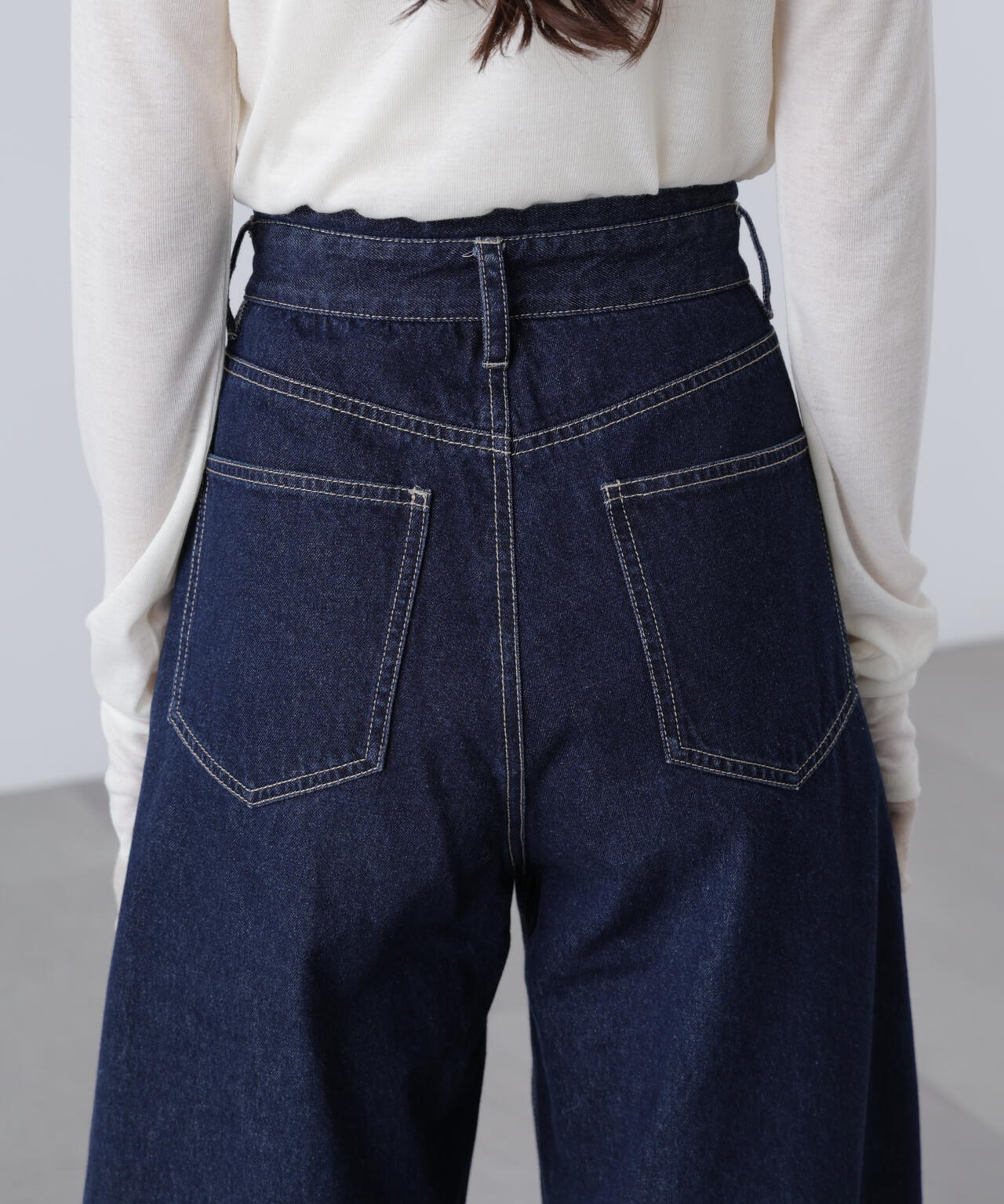 【3サイズ展開XS-M】デニムエッグパンツ【低身長サイズ有】