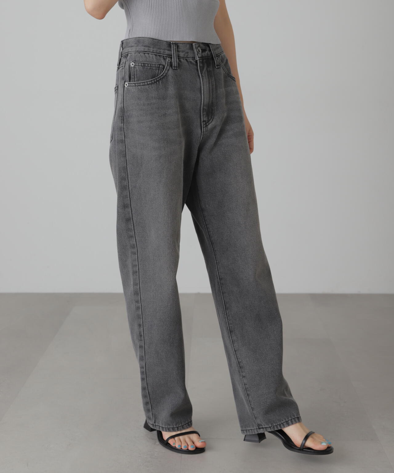 【4サイズ展開XS-L】ストレートデニムパンツ【低身長サイズ有】