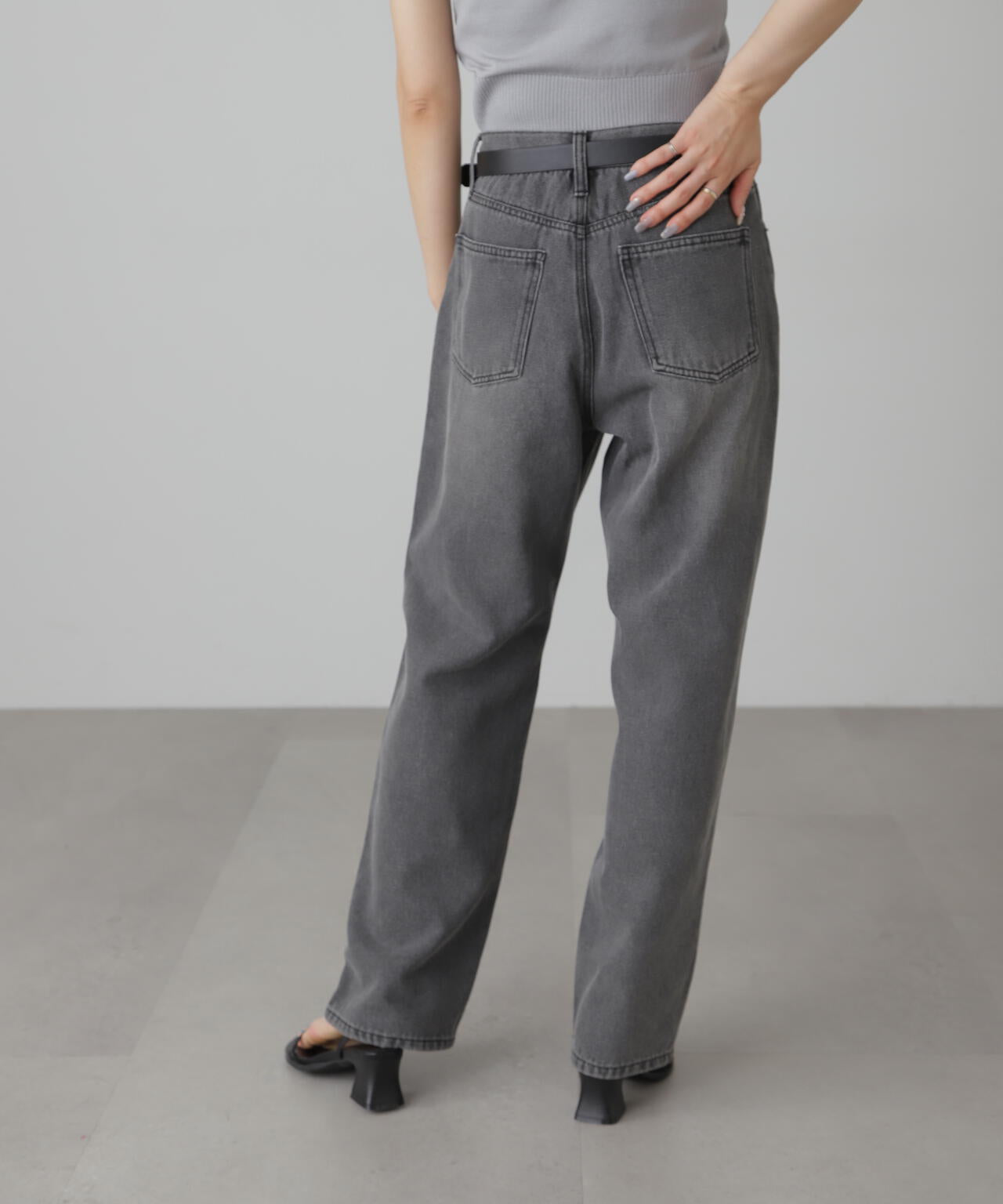 【4サイズ展開XS-L】ストレートデニムパンツ【低身長サイズ有】