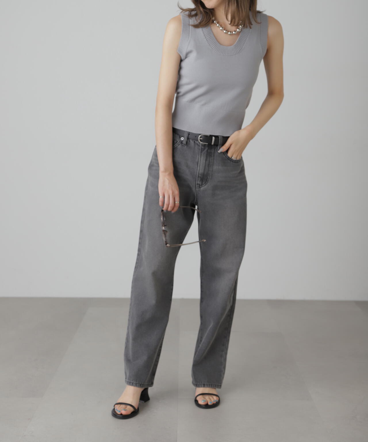 【4サイズ展開XS-L】ストレートデニムパンツ【低身長サイズ有】