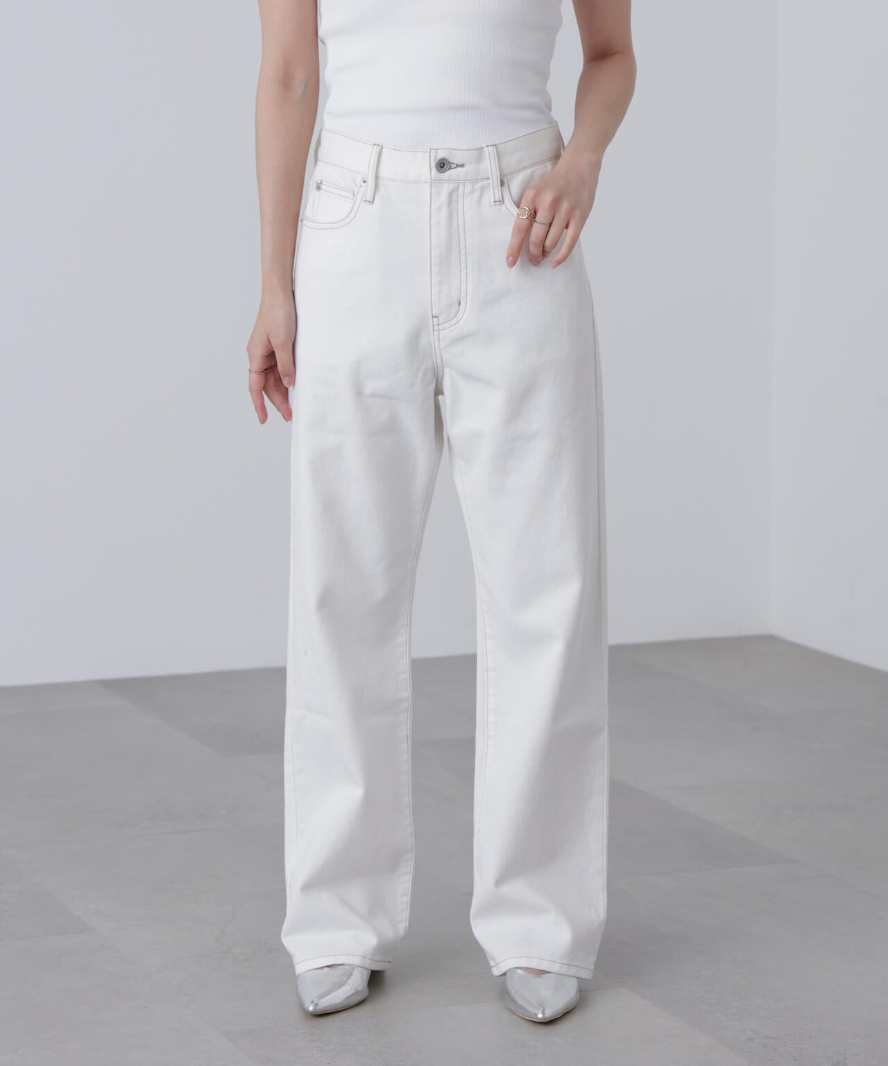 【4サイズ展開XS-L】ストレートデニムパンツ【低身長サイズ有】