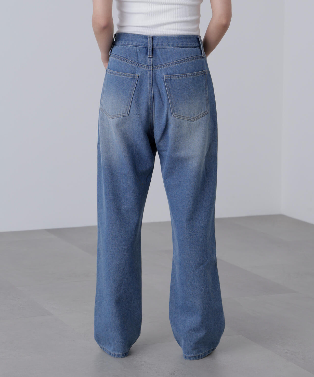 【4サイズ展開XS-L】ストレートデニムパンツ【低身長サイズ有】