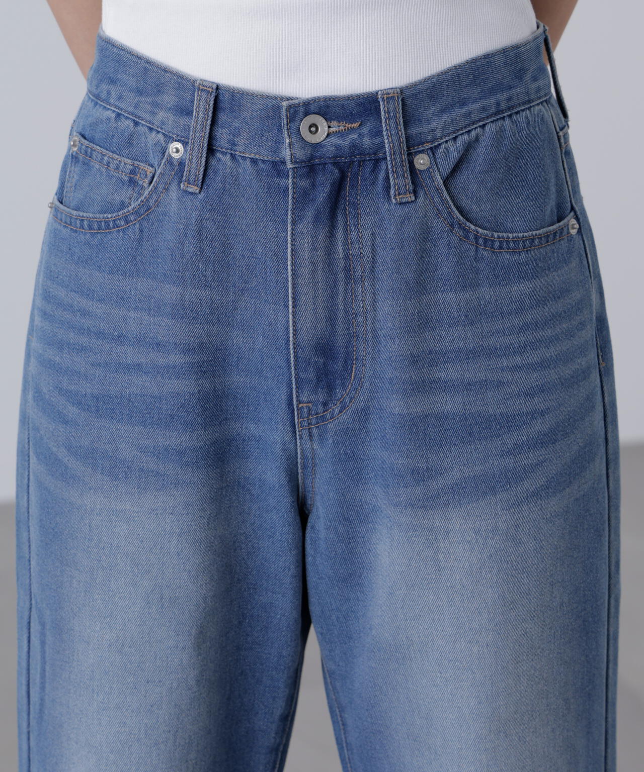 【4サイズ展開XS-L】ストレートデニムパンツ【低身長サイズ有】