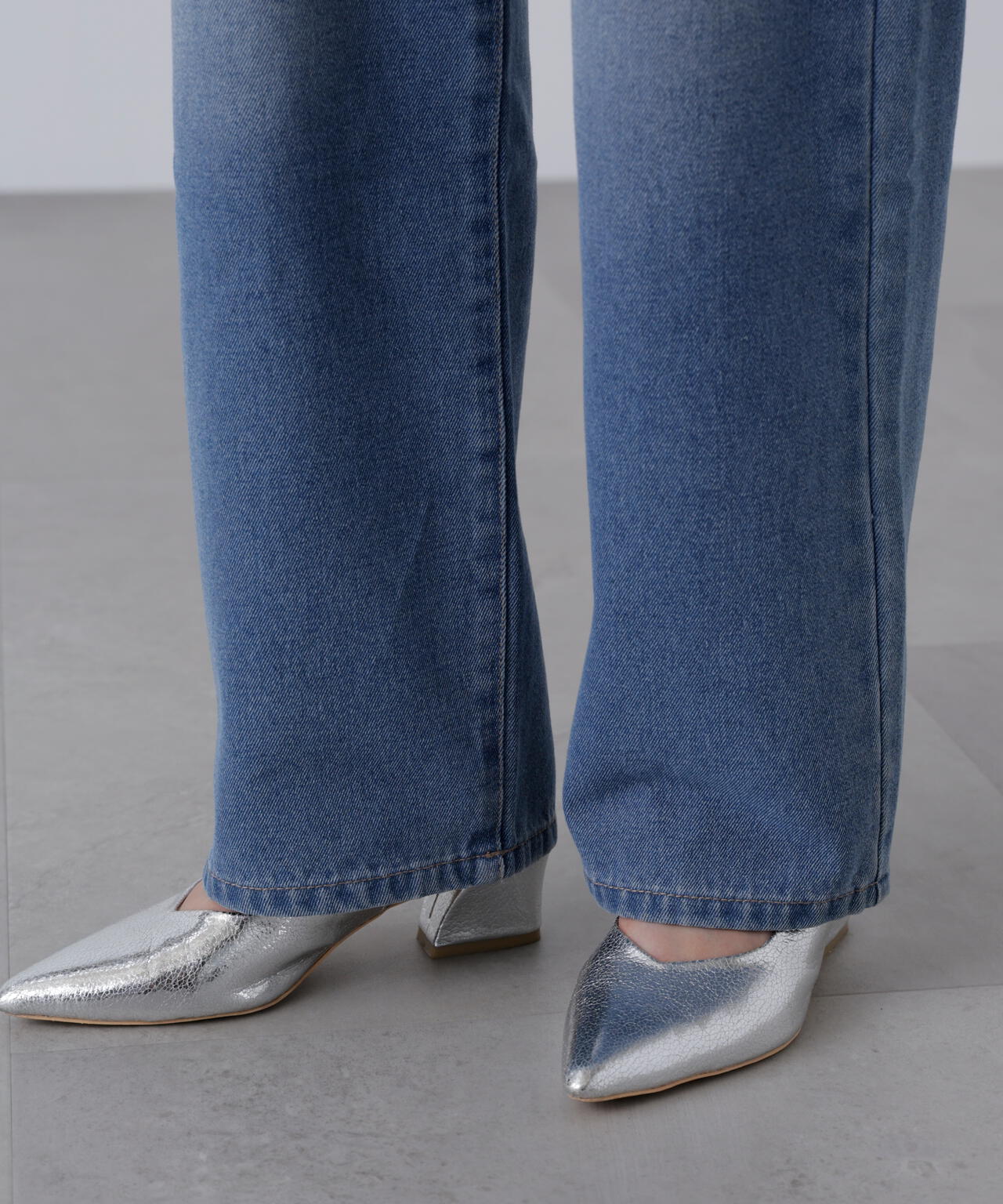 【4サイズ展開XS-L】ストレートデニムパンツ【低身長サイズ有】