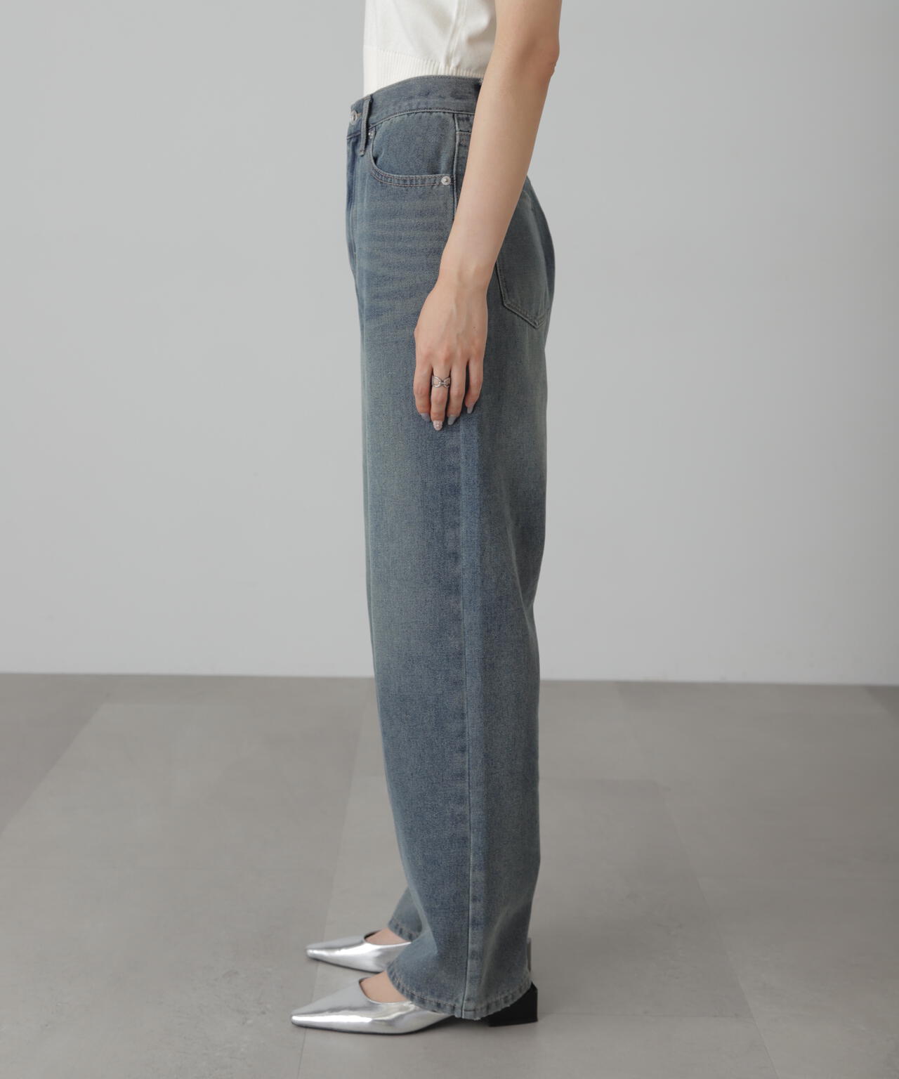 【4サイズ展開XS-L】ストレートデニムパンツ【低身長サイズ有】