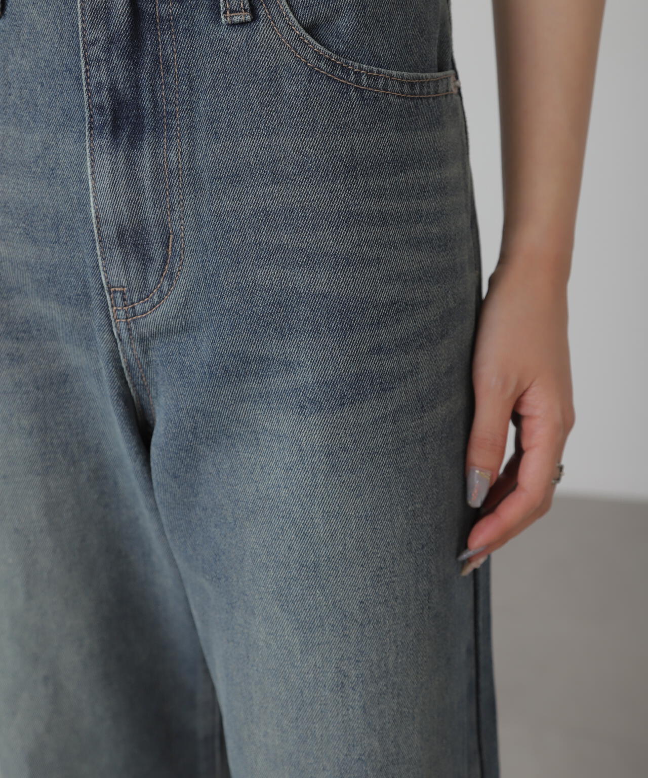 【4サイズ展開XS-L】ストレートデニムパンツ【低身長サイズ有】