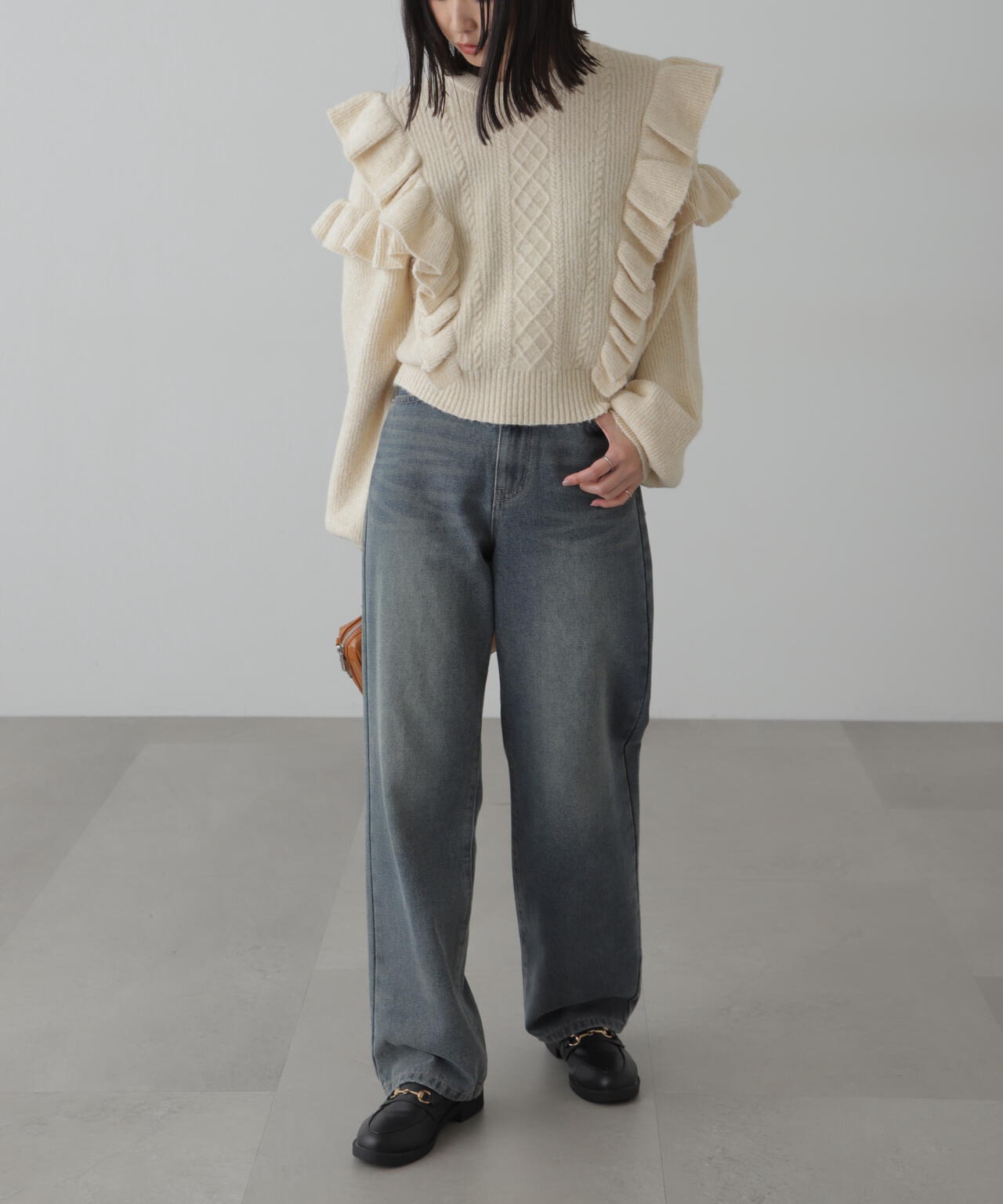 【4サイズ展開XS-L】ストレートデニムパンツ【低身長サイズ有】