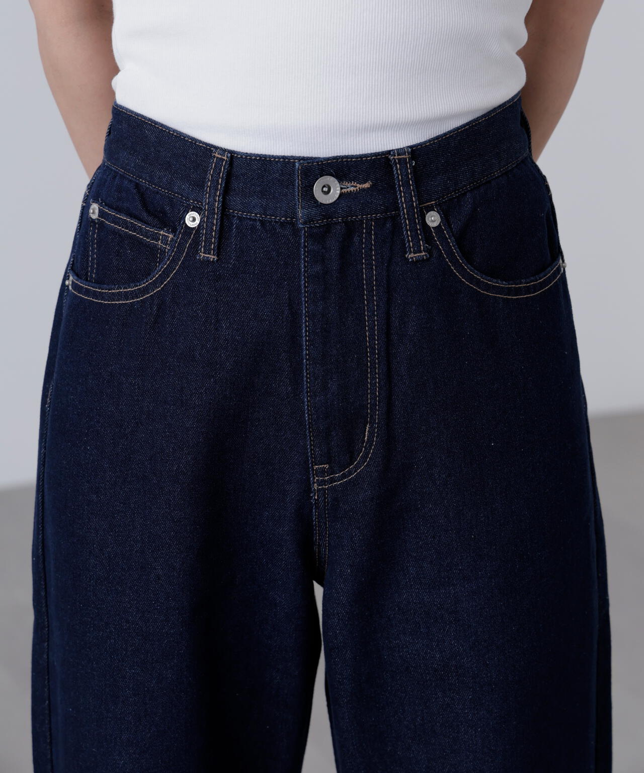 【4サイズ展開XS-L】ストレートデニムパンツ【低身長サイズ有】