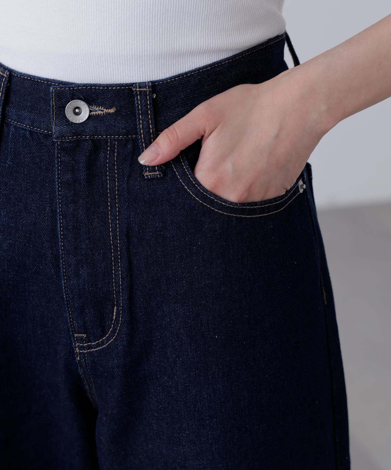 【4サイズ展開XS-L】ストレートデニムパンツ【低身長サイズ有】