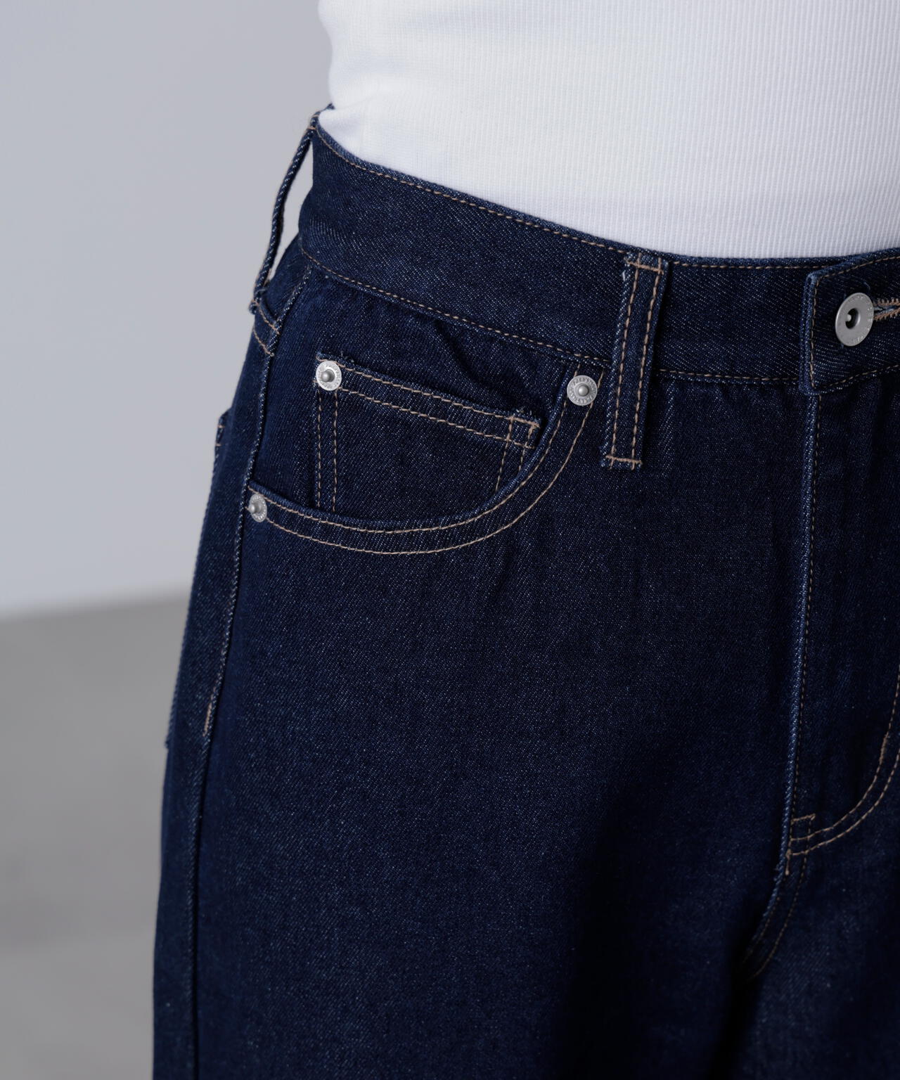 【4サイズ展開XS-L】ストレートデニムパンツ【低身長サイズ有】