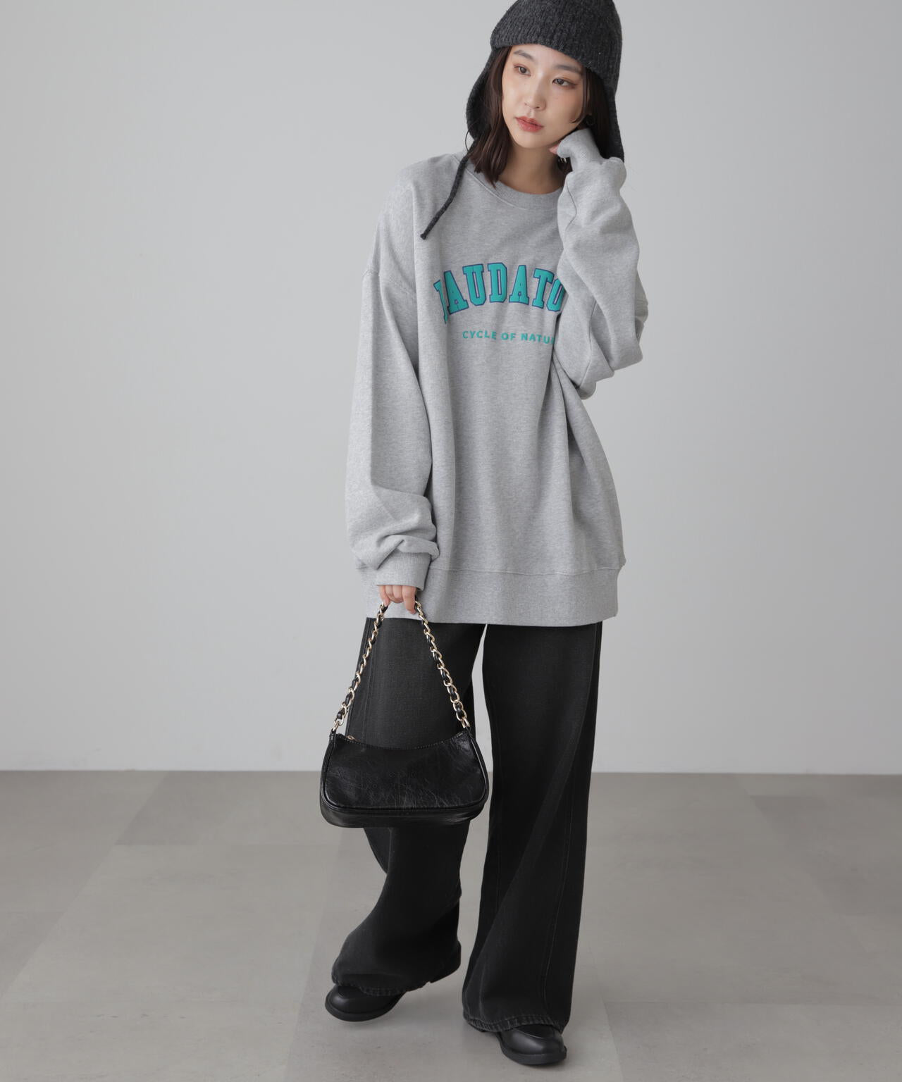 【3サイズ展開XS-L】サイドパネルヴィンテージライクワイドデニム【低身長サイズ有】